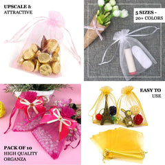 10 Pack 5"x7" Lavender Lilac Organza Drawstring Wedding Party Favor Gift Bags
