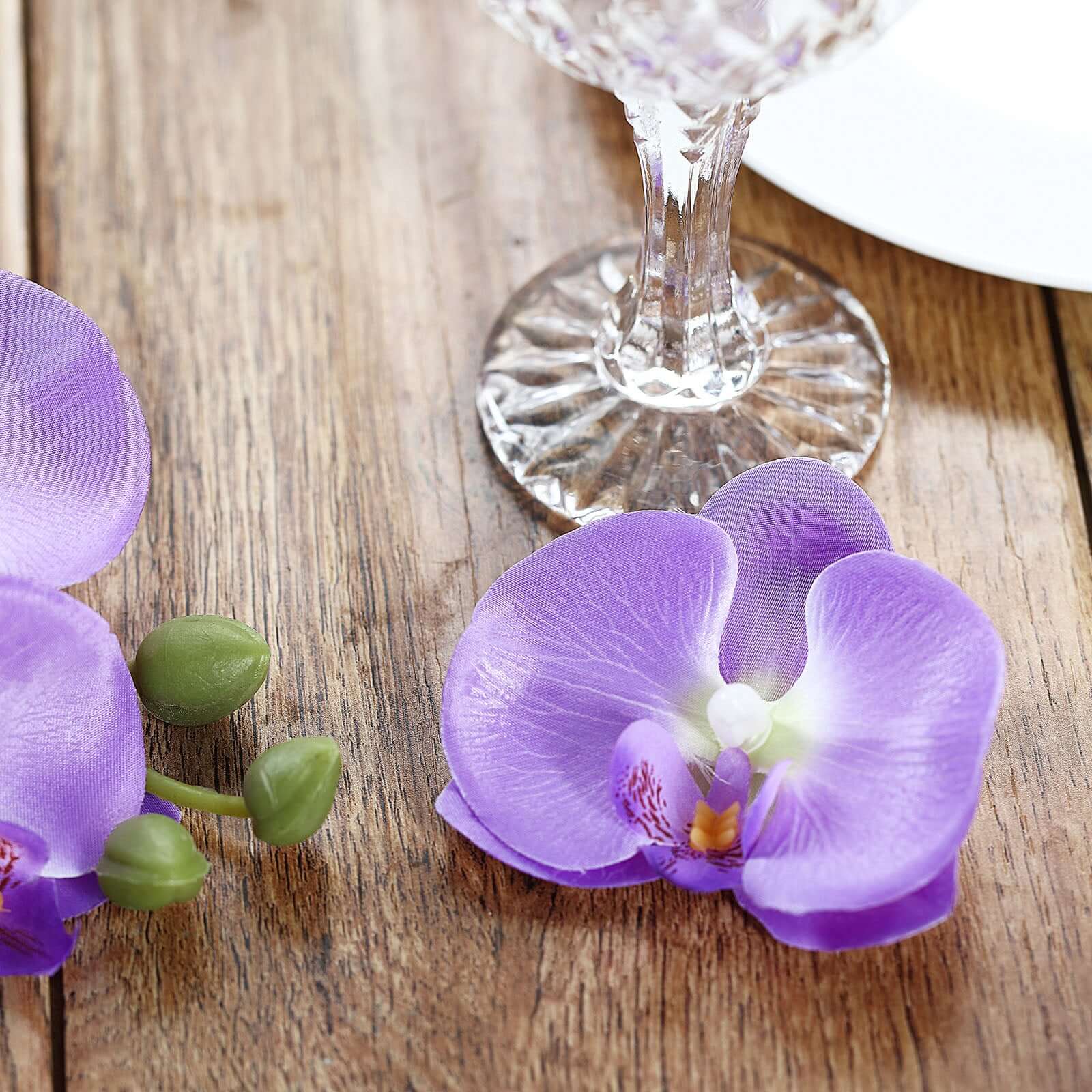20 Silk Artificial Orchids Flower Heads Lavender Lilac - Versatile Floral Accents for DIY Floral Arrangements Corsages & Event Decor 4"