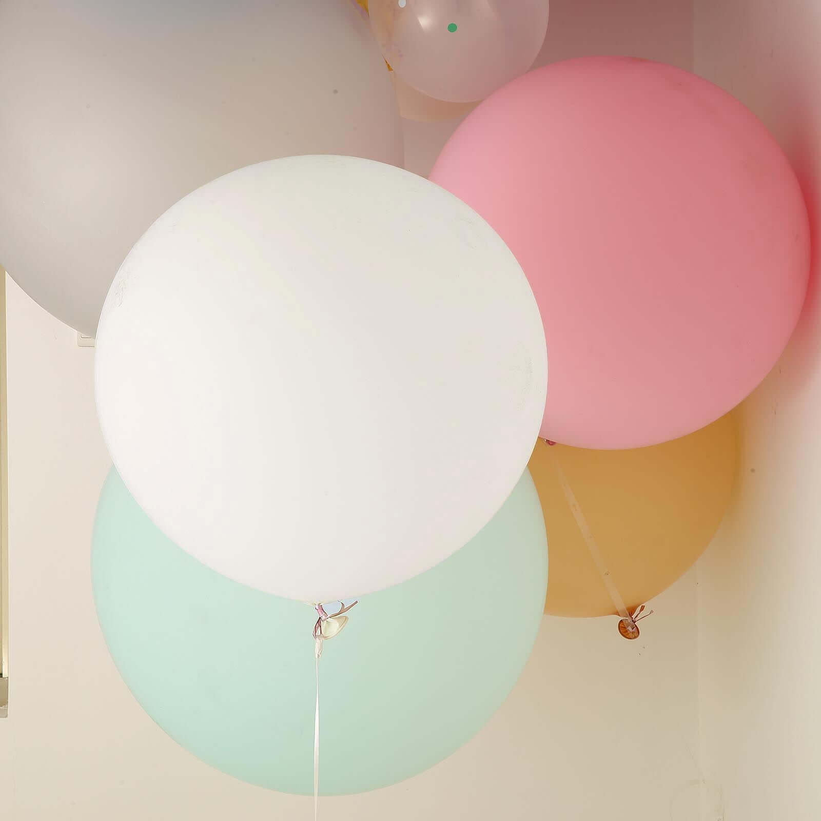 2 Pack 32" Large Balloons Helium or Air Latex Balloons Pastel White