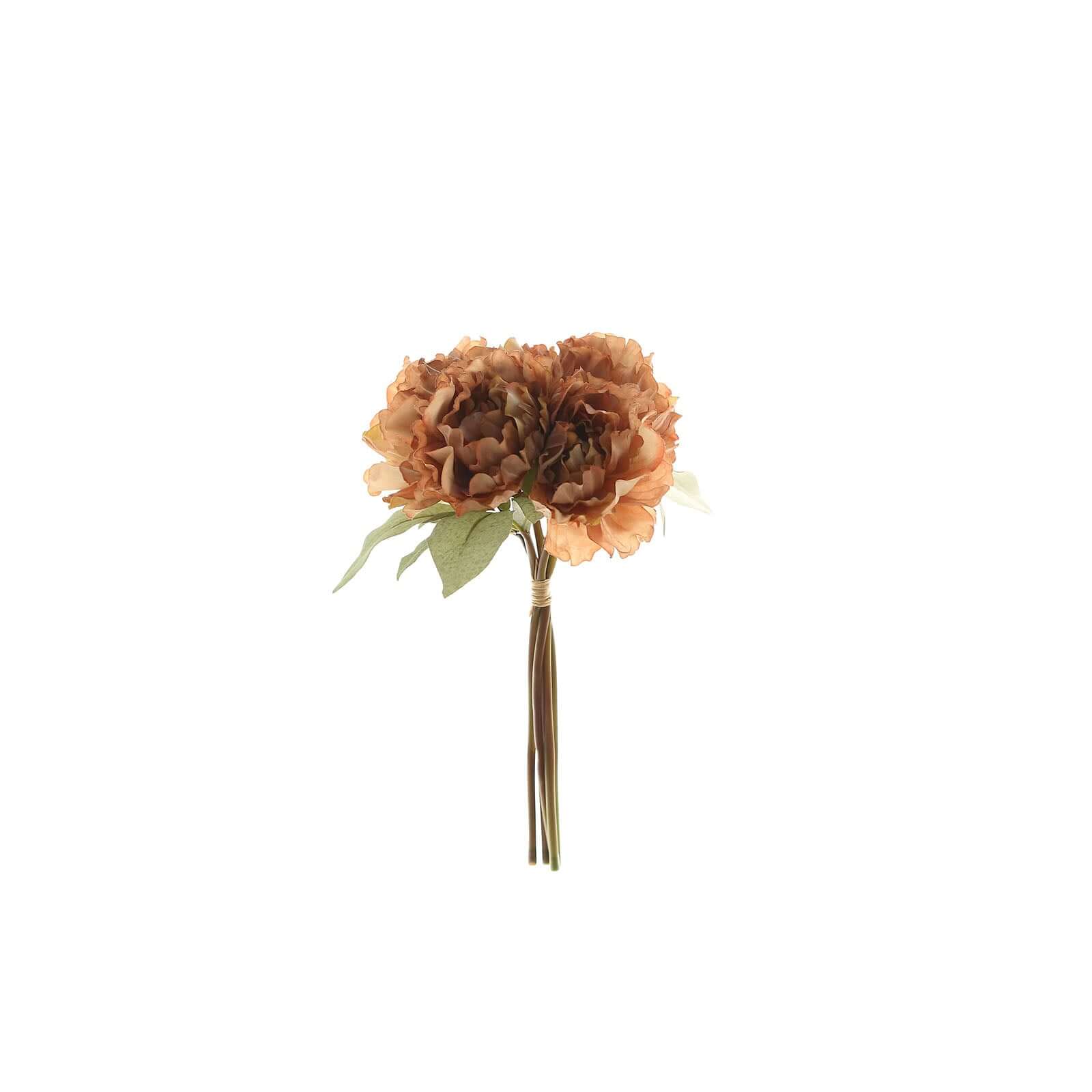 11" Dusty Rose Real Touch Artificial Silk Peonies Flower Bouquet