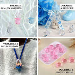 12 Pack Large Pink Decorative Baby Pacifiers, Baby Shower Favors