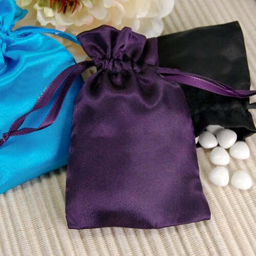 12 Pack 6"x9" Royal Blue Satin Wedding Party Favor Bags, Drawstring Pouch Gift Bags