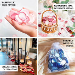 400-Pack Rose Petals Life-Like Flower Confetti Terracotta Mix Matte Silk Round - Decorative Event Table Scatters 2"