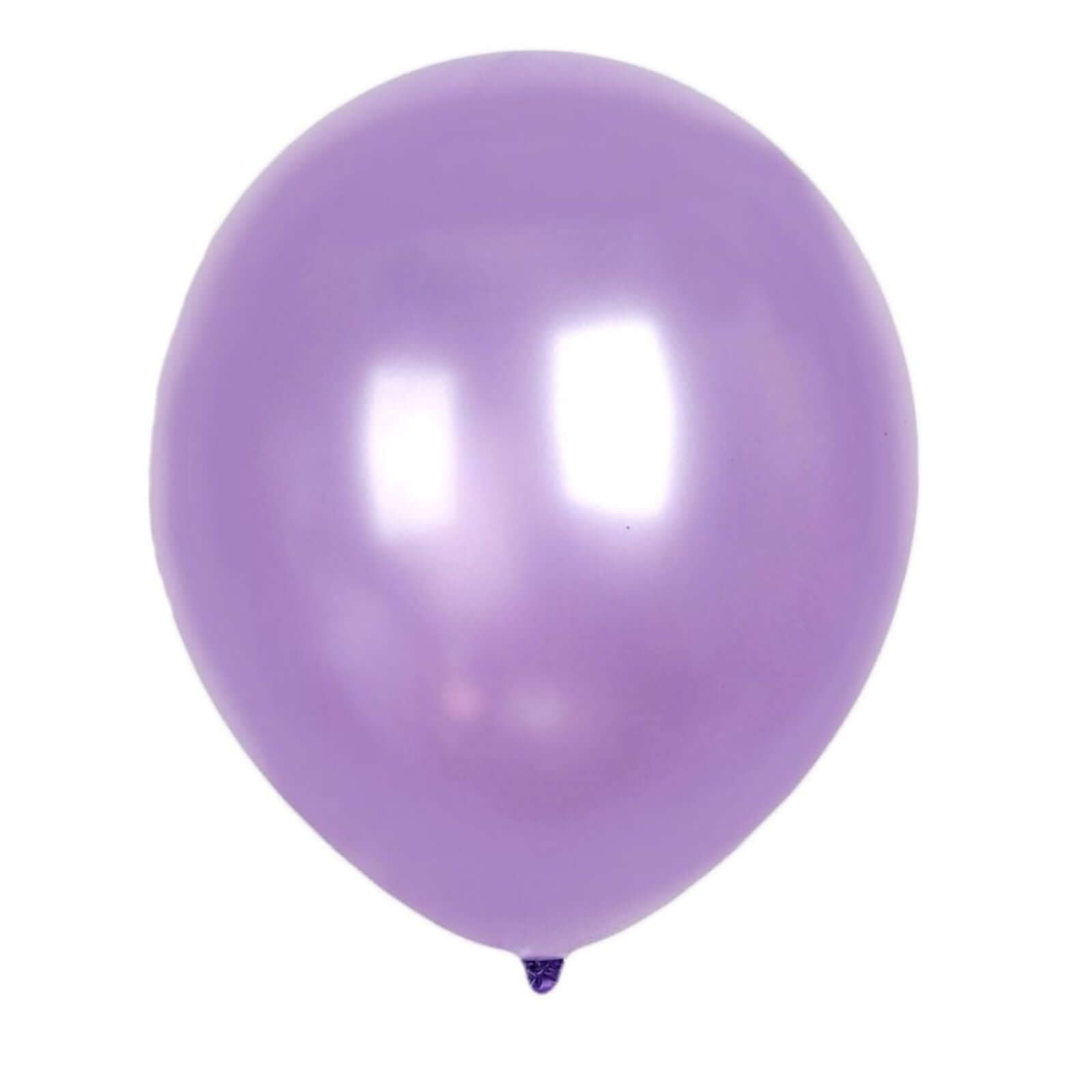 25 Pack 12" Shiny Pearl Lavender Lilac Latex Helium, Air or Water Balloons