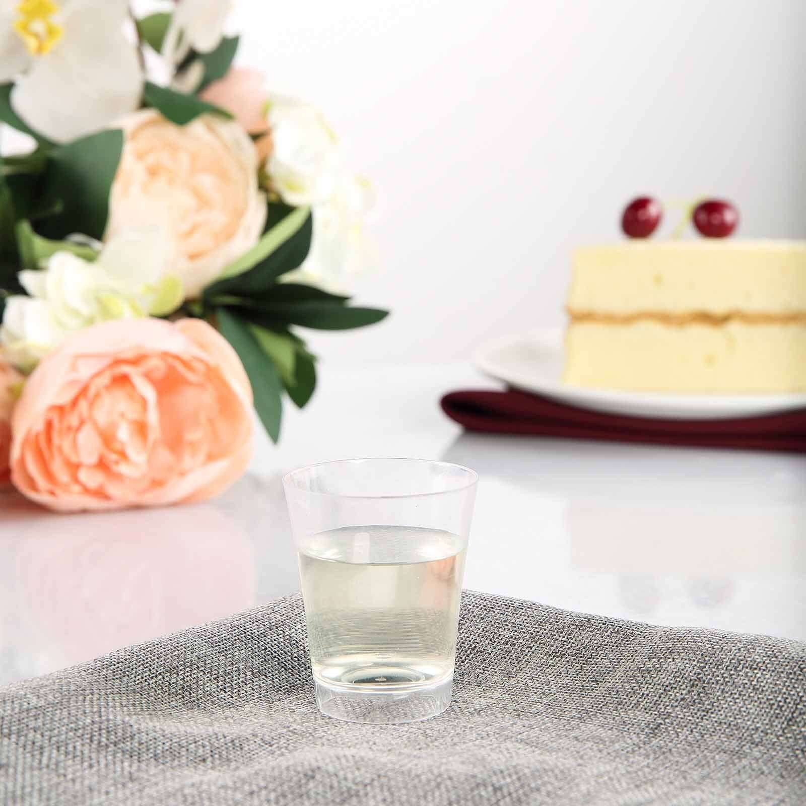 50-Pack Plastic Shot Glasses Clear - Reliable Disposable Drinkware for Shooters 2oz