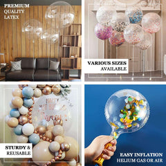 10 Pack 16" Clear Fully Transparent PVC Helium Air Bubble Balloons