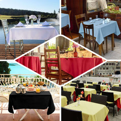Polyester Square 54"x54" Tablecloth White - Wrinkle-Resistant & Durable Table Cover for Events