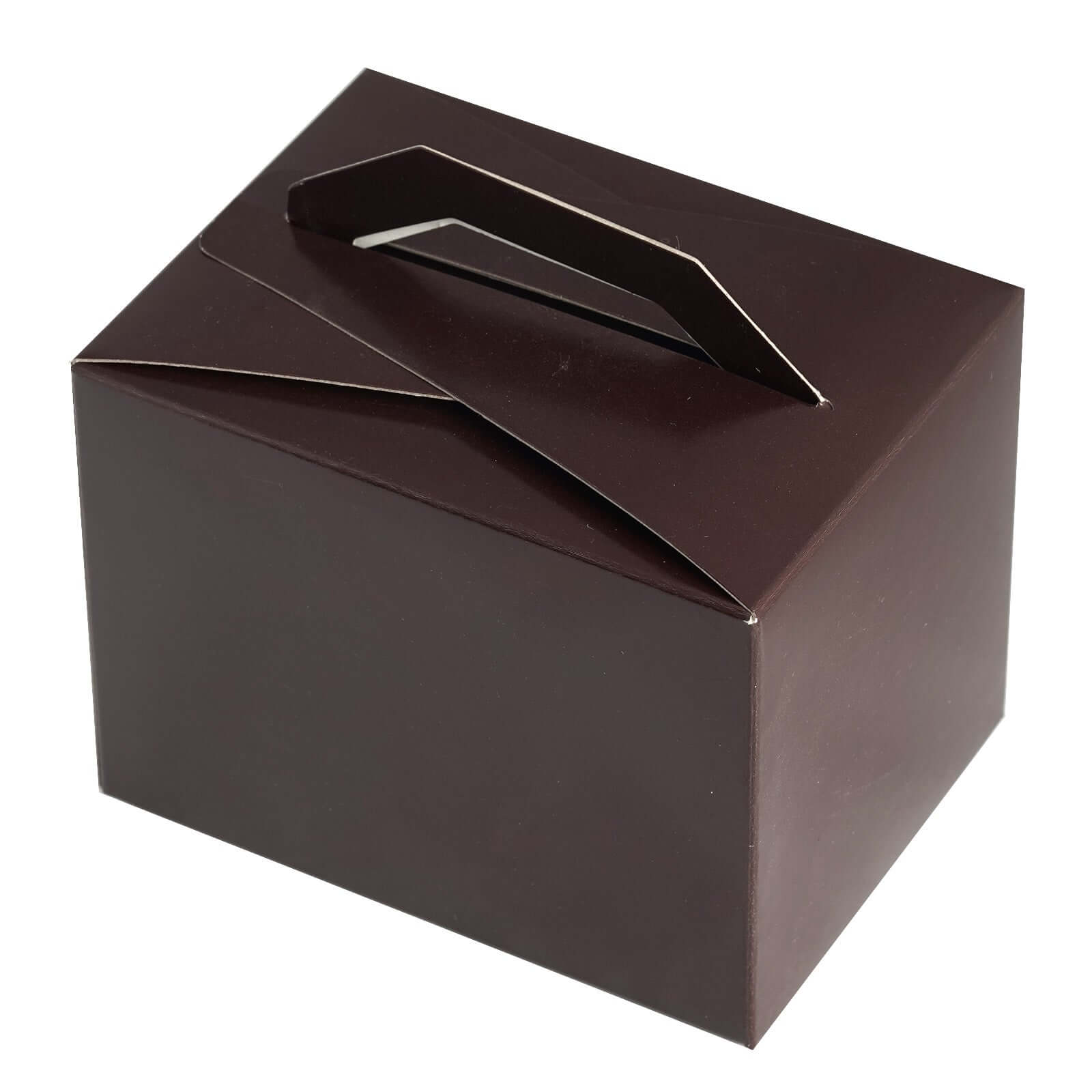 100 Pack 4"x3"x3" Chocolate Brown Tote Party Favor Candy Gift Boxes