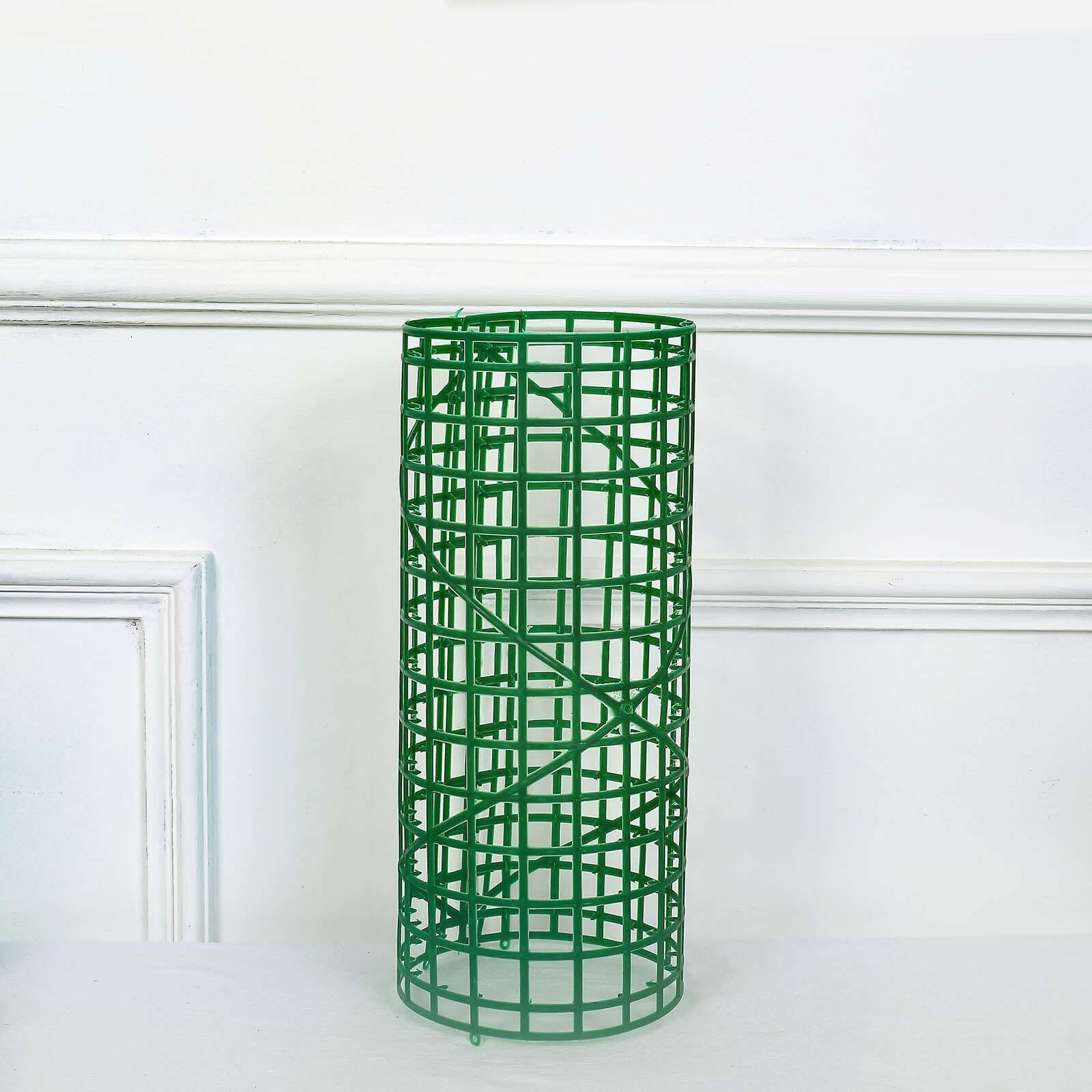 10 Pack 24"x16" Dark Green Artificial Flower Wall Grid Panel Frames, DIY Plastic Mesh Plant Wall Backdrop Fences