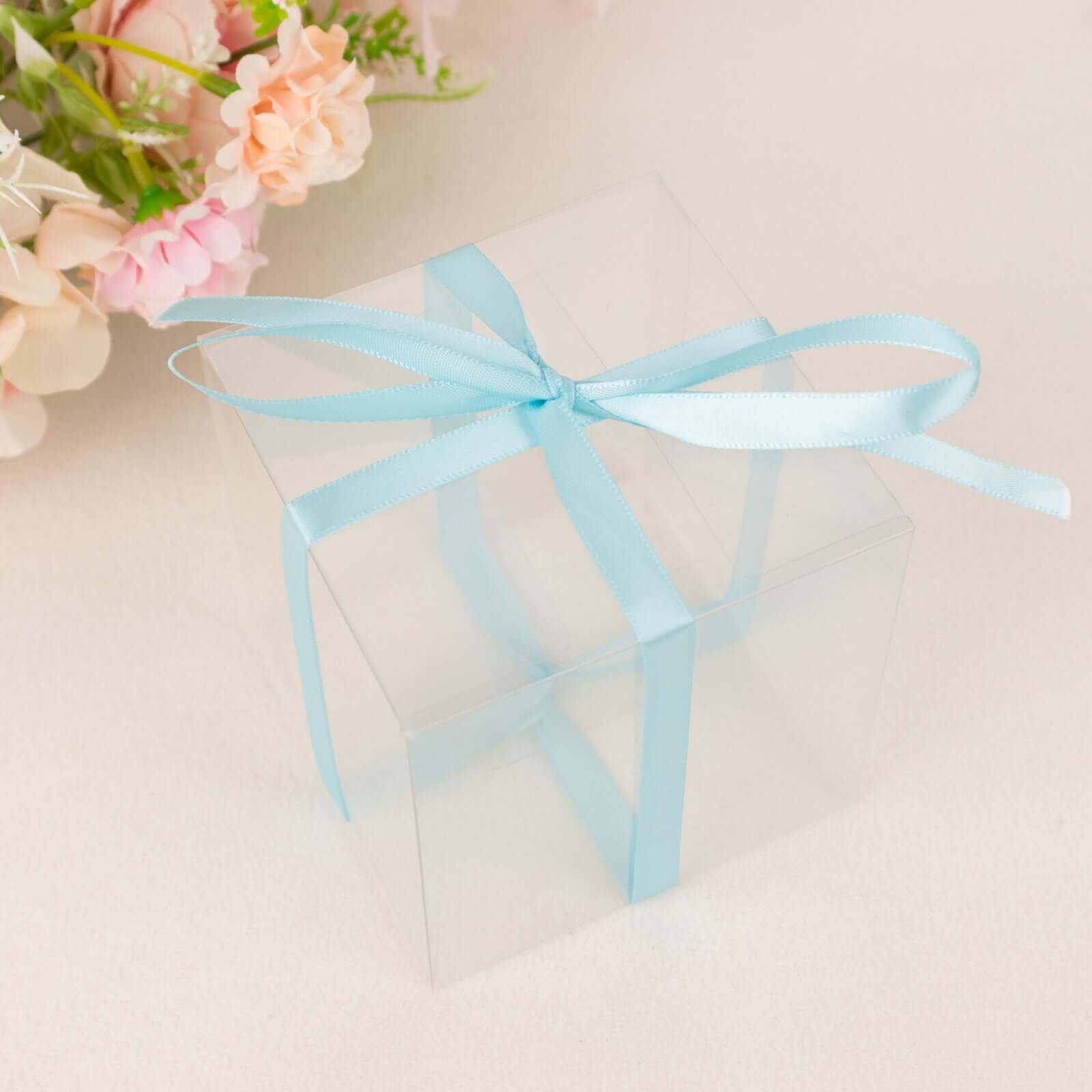 100 Yards 3 8" Baby Blue Single Face Decorative Satin Ribbon