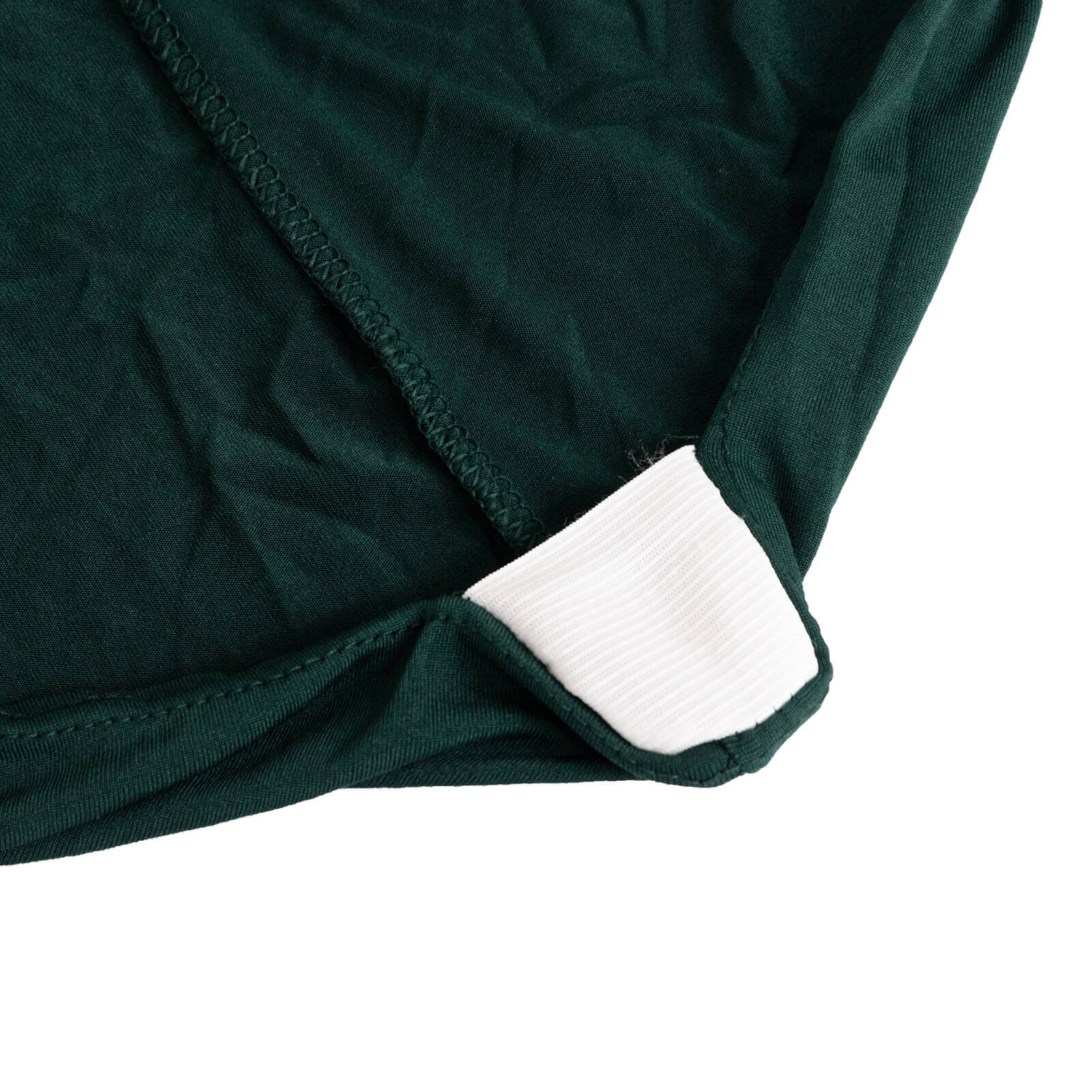 Stretch Spandex Chair Cover Hunter Emerald Green for Folding Chairs - Secure Fit Slipcover with Silver Rhinestone Buckled Sash Band