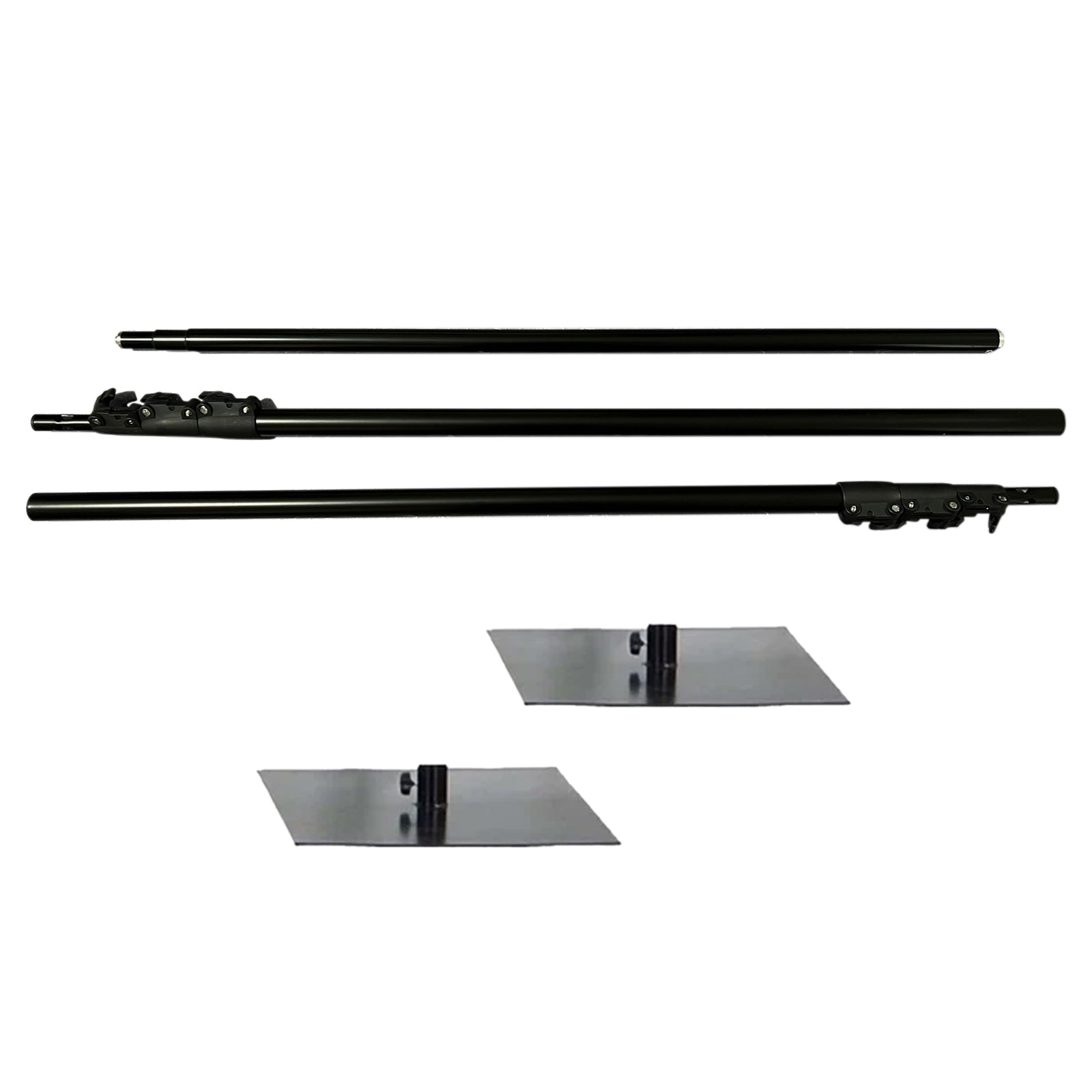 Black Heavy Duty Metal DIY Adjustable Backdrop Stand with Flat Steel Bases, Pipe and Drape Photography Background Stand - 10ftx12ft