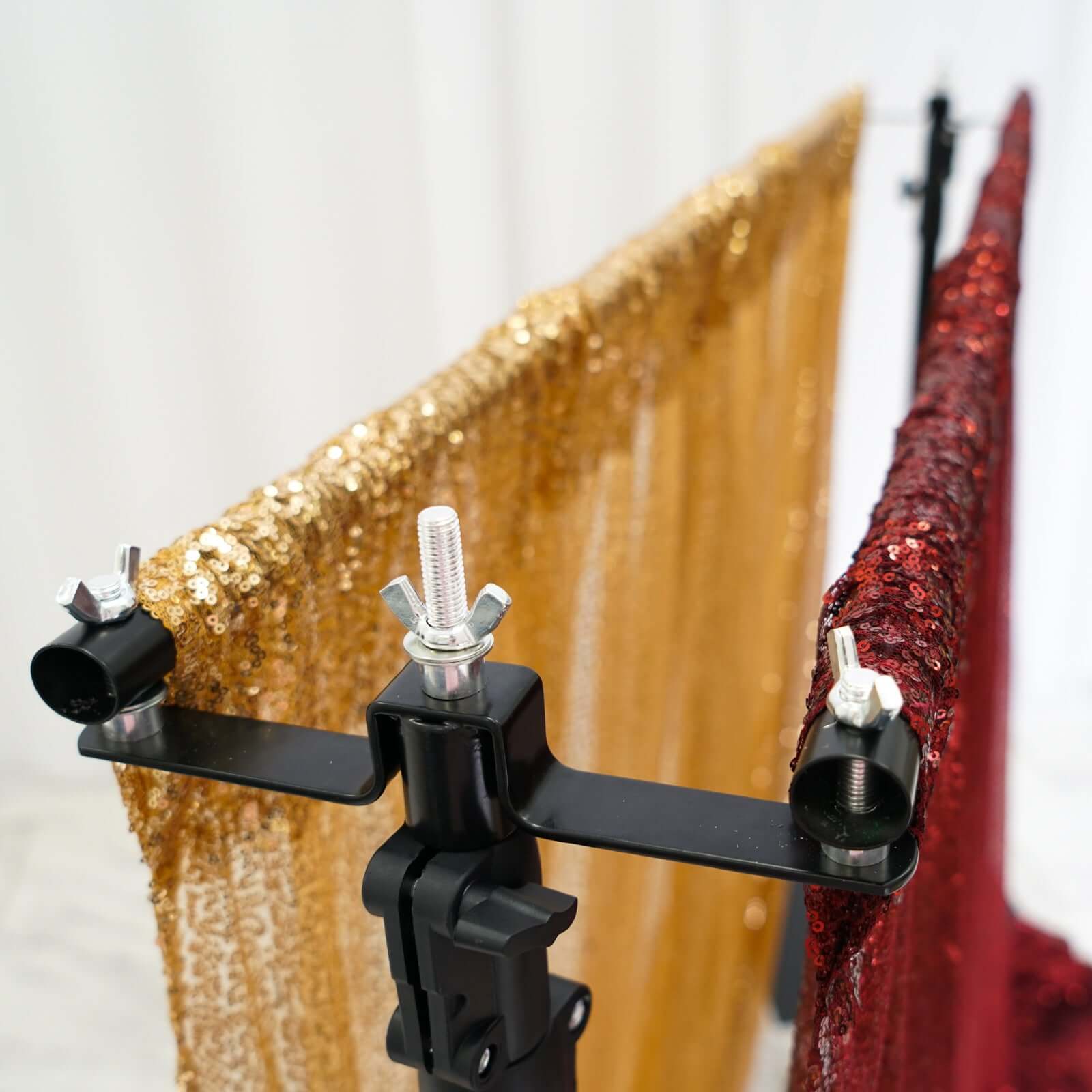 10ft DIY Adjustable Triple Crossbar Kit and Mounting Brackets For Backdrop Stands