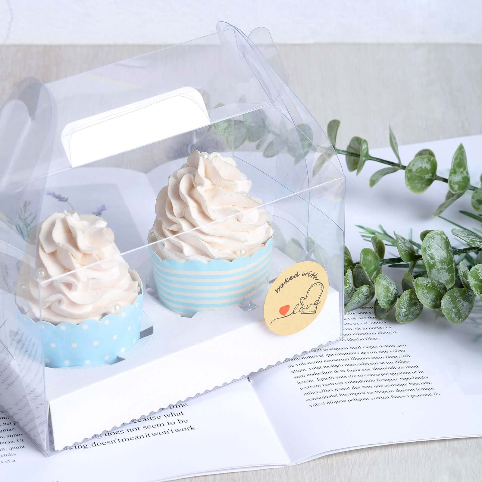500Pcs 1.5" Baked With Love Stickers Roll, Cookie and Bakery Box Labels - Round