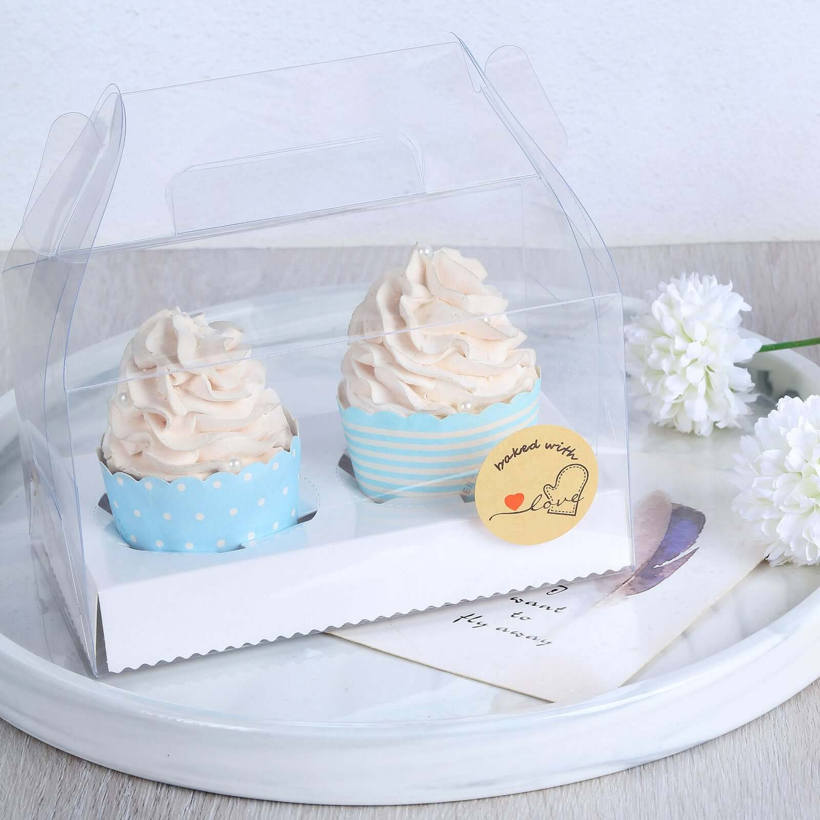 500Pcs 1.5" Baked With Love Stickers Roll, Cookie and Bakery Box Labels - Round