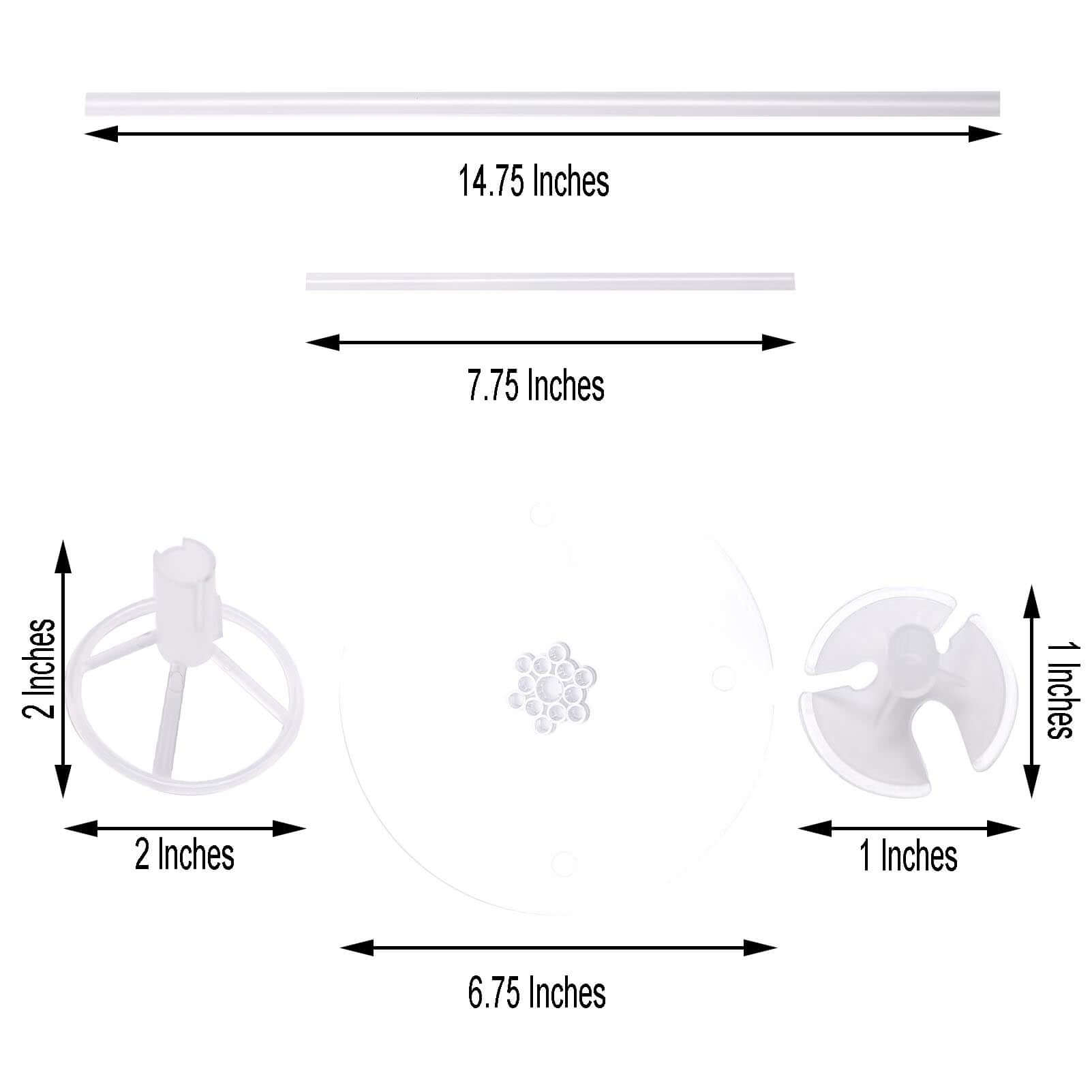2 Pack Clear Balloon Centerpieces Holder, 30" Table Top Balloon Stand Stick Kit