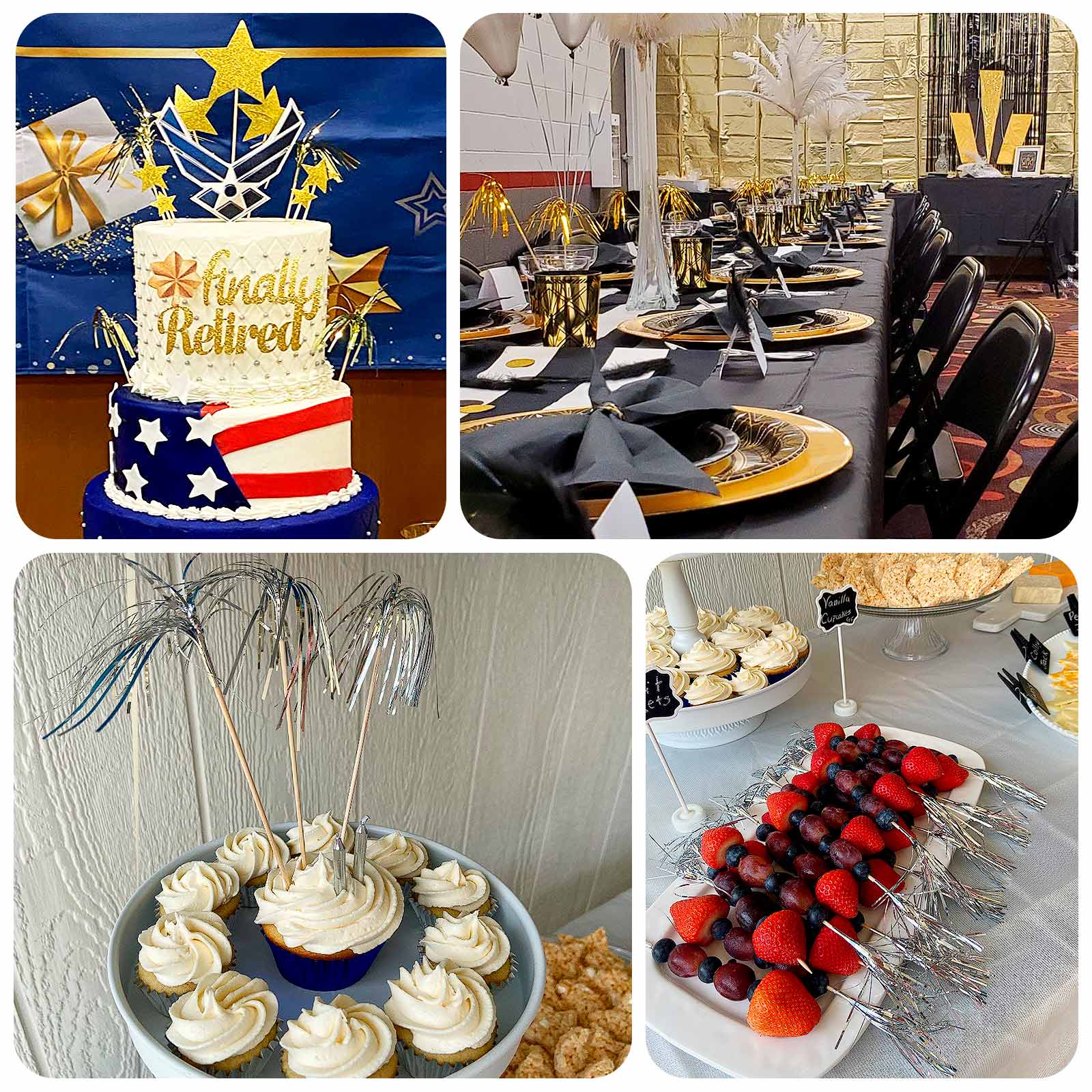 100-Pack Bamboo Cocktail Sticks Firework Cupcake Toppers Silver - Festive Foil Frills Food Picks 9"