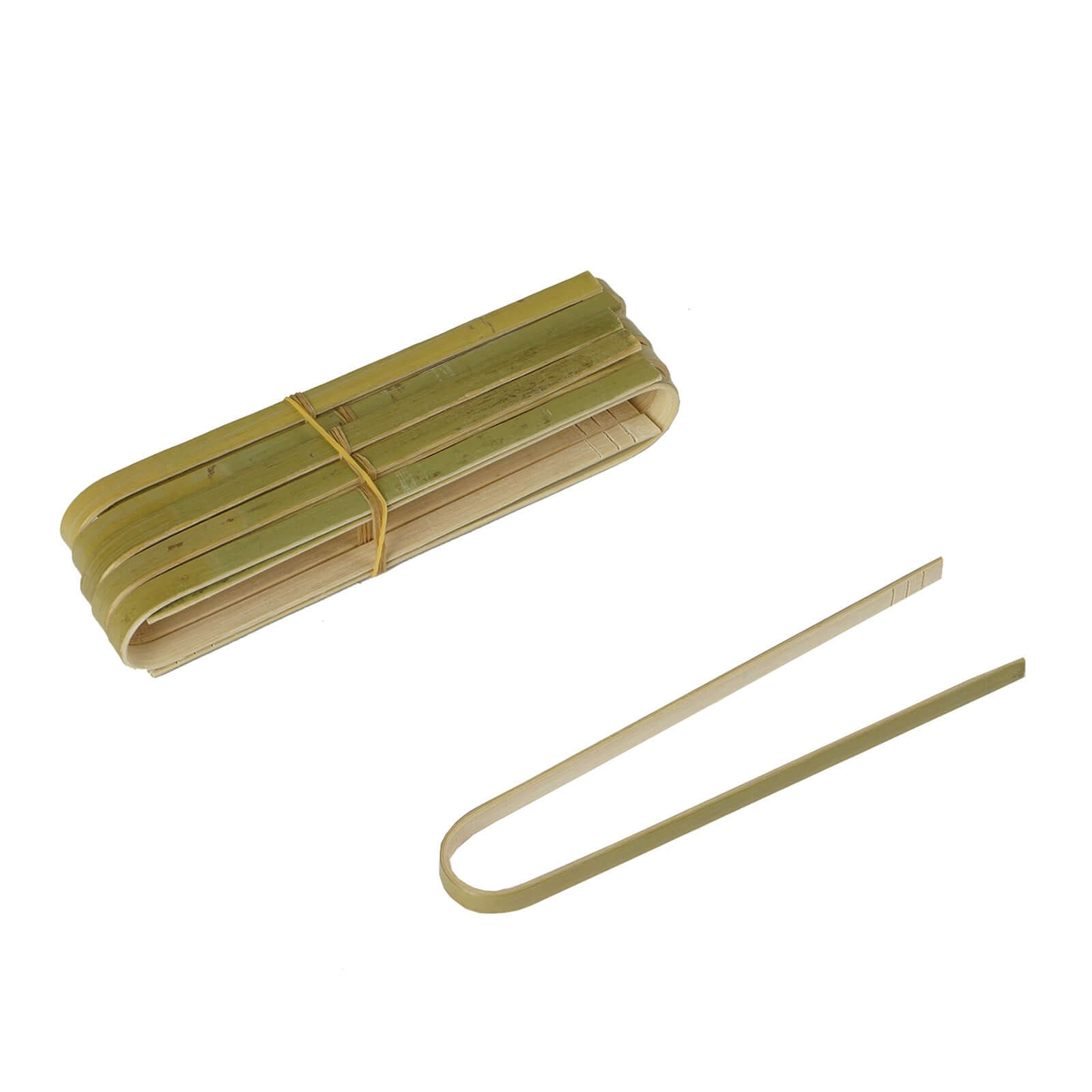 50-Pack Bamboo Wooden Tongs Disposable Flatware Eco Friendly Natural - Biodegradable Party Serving Utensils 6"