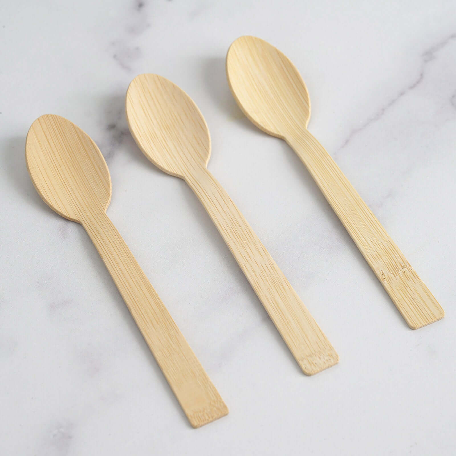 25 Pack 7" Eco Friendly Bamboo Disposable Picnic Spoons, Cutlery