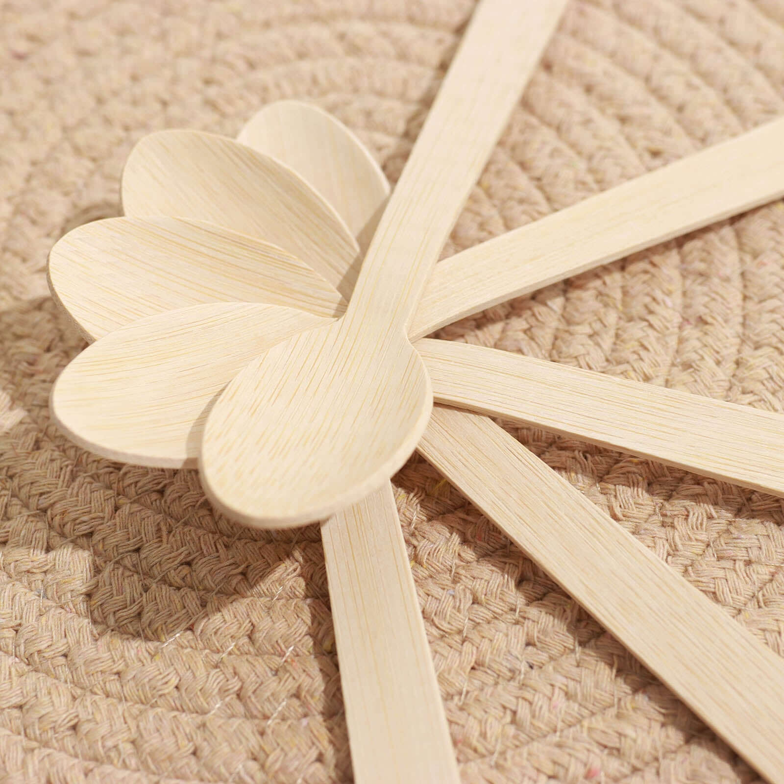 25 Pack 7" Eco Friendly Bamboo Disposable Picnic Spoons, Cutlery