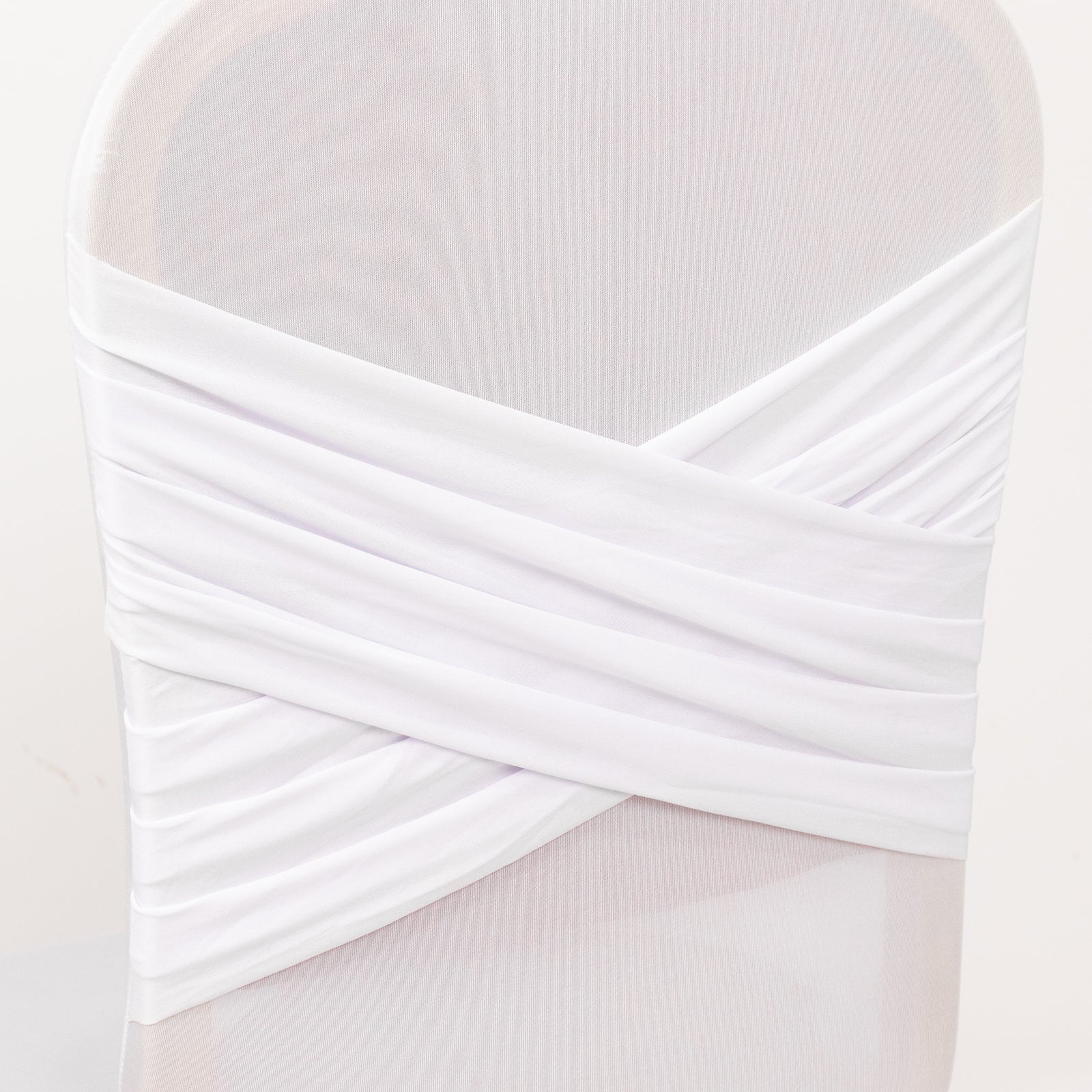 Spandex Chair Cover Madrid Style for Banquet Chairs White - Stylish Stretch 180GSM Fitted Slipcover for Weddings