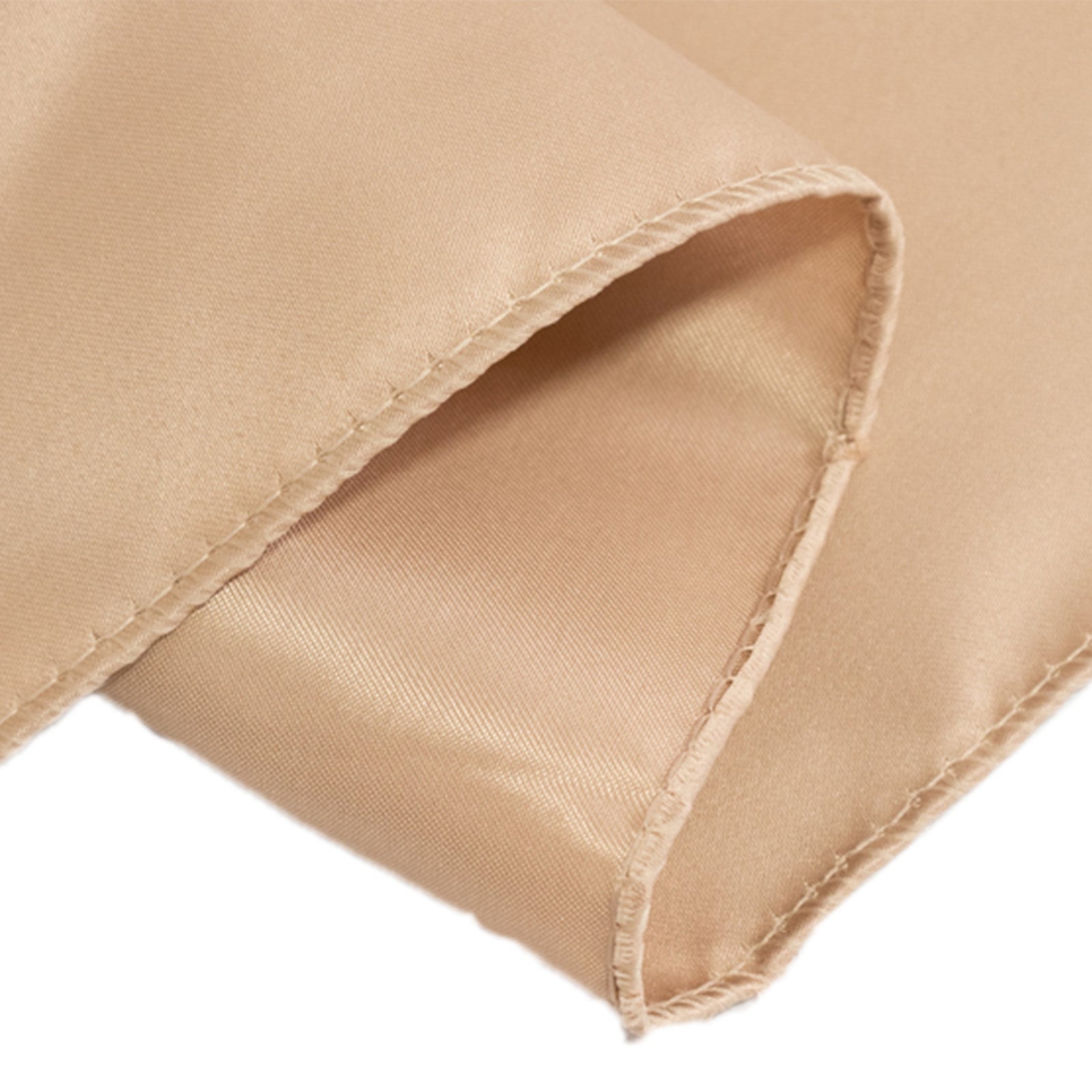Lamour Satin 72"x72" Table Overlay Square Tablecloth Nude - Smooth Finish Table Topper