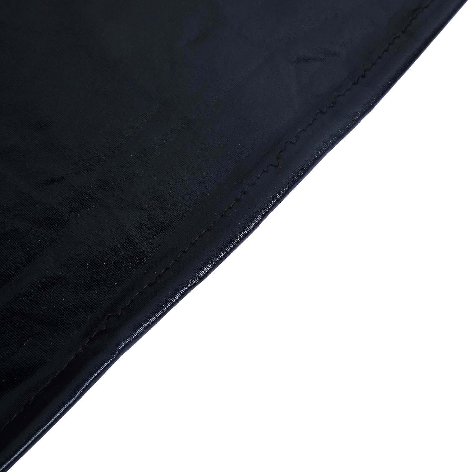 Metallic Spandex 32" Fitted Round Cocktail Table Cover Black Highboy Tablecloth - Stretch Fit & Water-Resistant