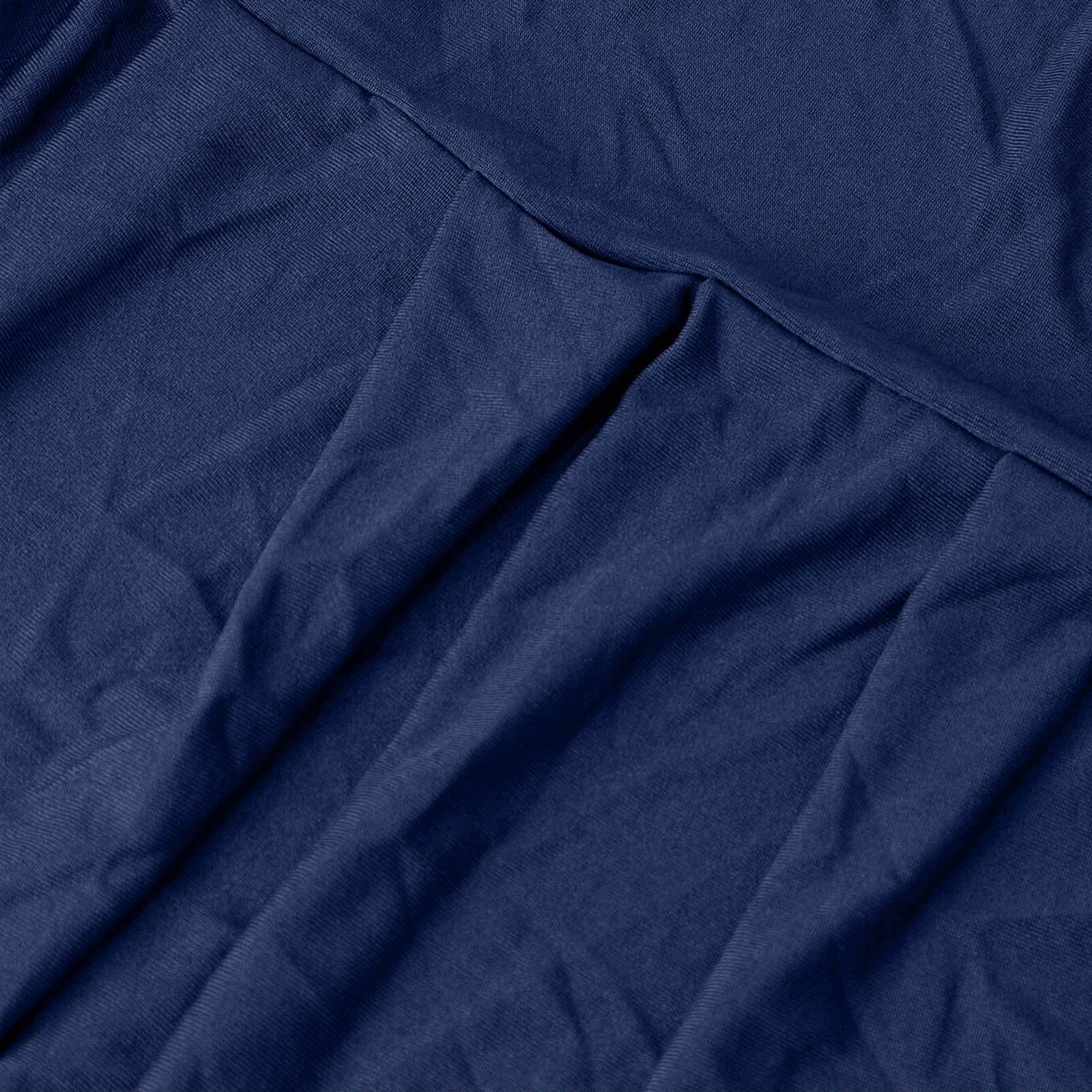 Spandex Chair Cover with Ruffle Pleated Skirt for Banquet Chairs Navy Blue - 1-Piece Stretch Fitted Slipcover