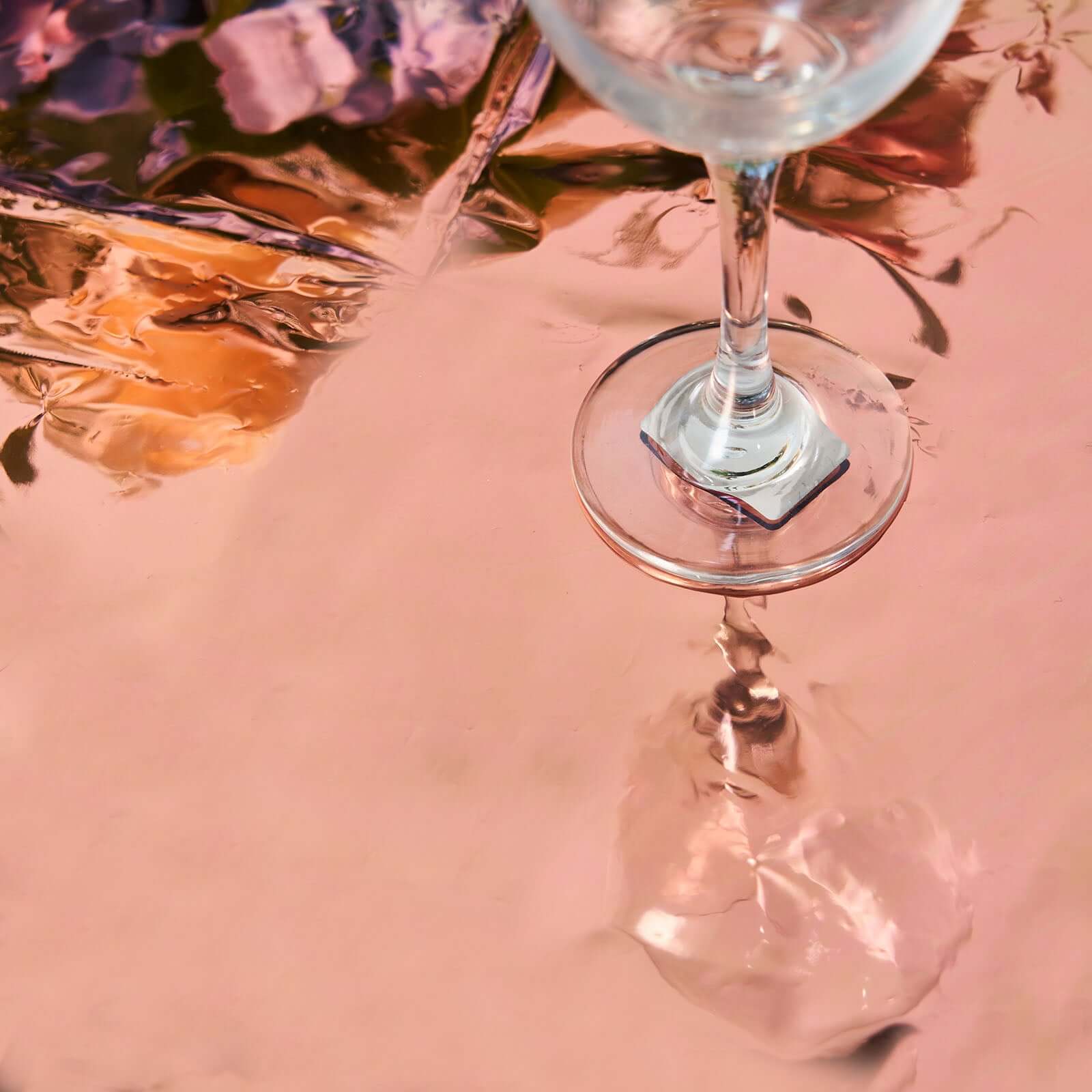 Metallic Foil Tablecloth Rectangle Rose Gold - Decorative Disposable Table Cover 40"x90"