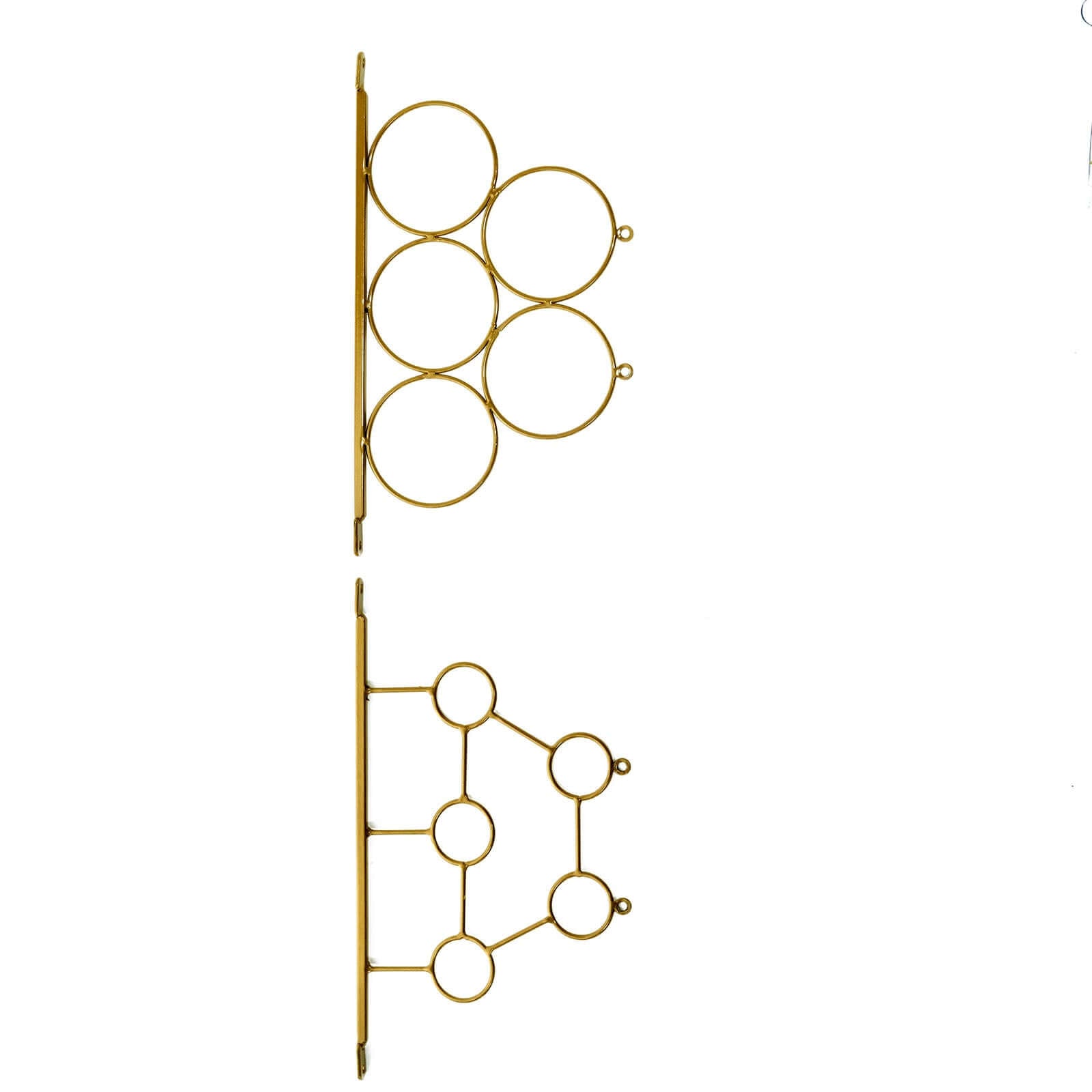 Gold Metal Bar Cart with Wooden Serving Trays 2-Tier - Wine Rack Holds 5 Bottles and 2 Glasses for Events 3ft