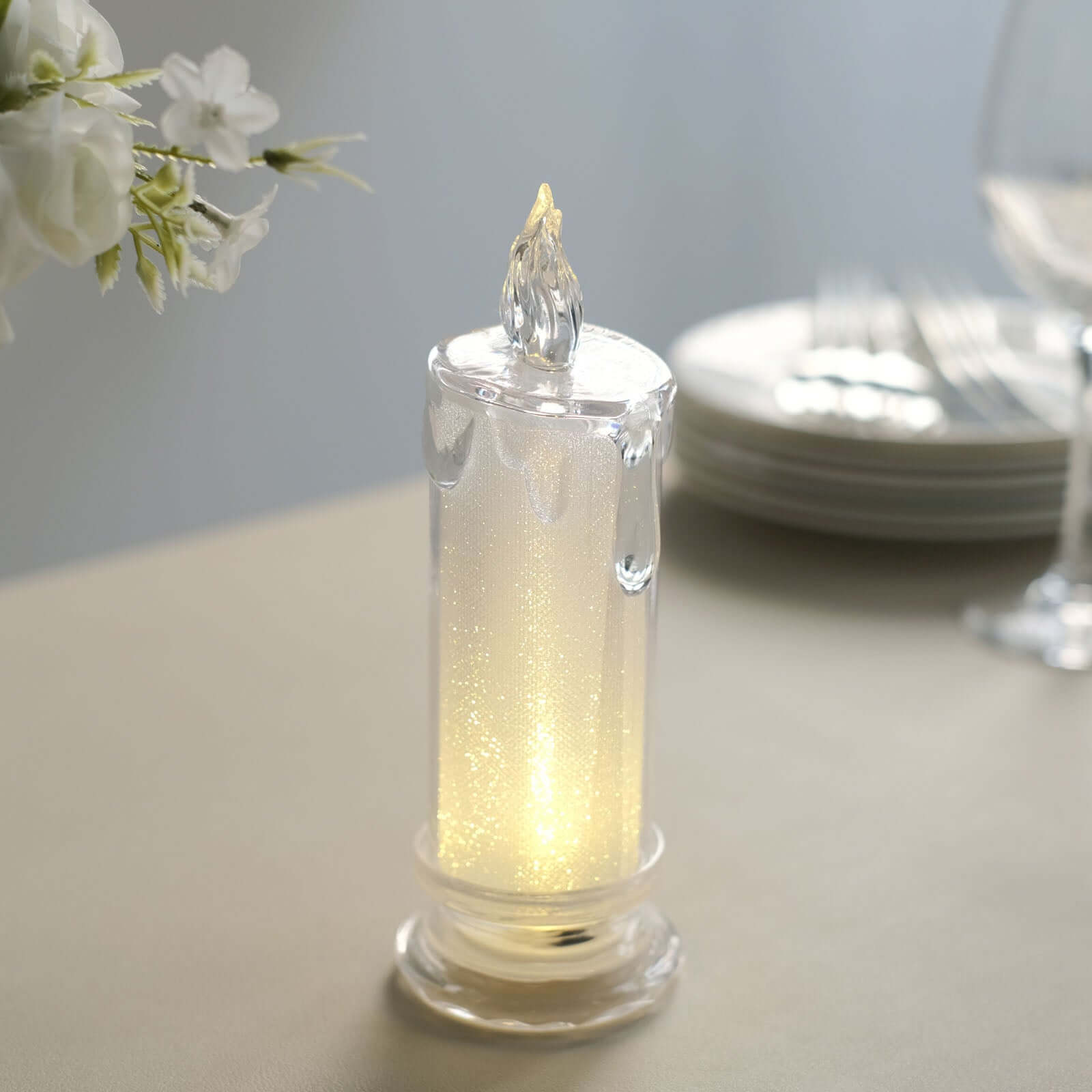 3-Pack LED Flameless Candle Lamp Warm White - Battery Operated Tea Light Candles 7"