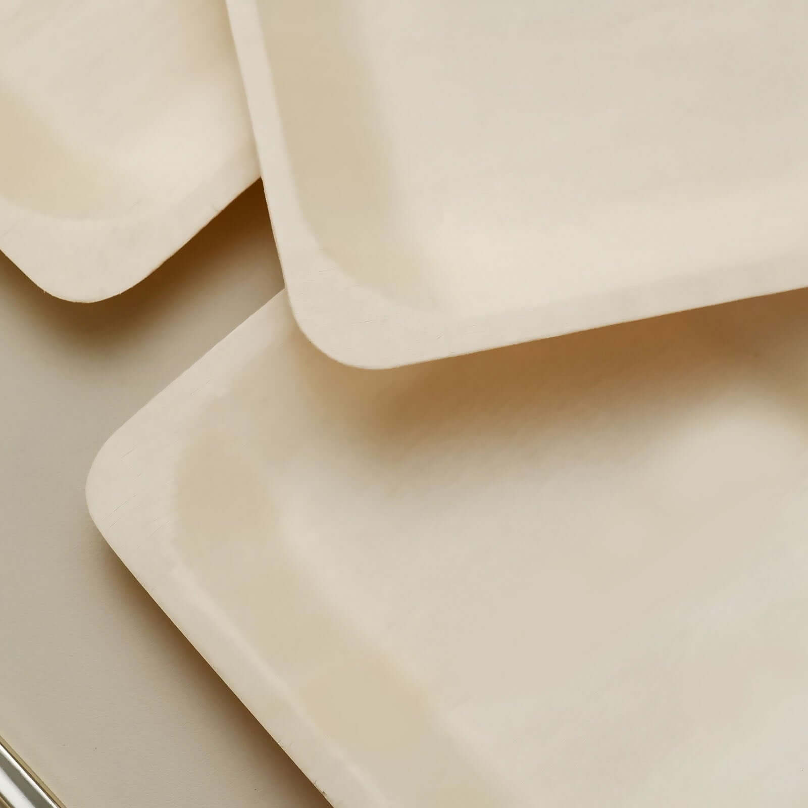 25 Pack 6" Square Eco Friendly Birchwood Wooden Dessert, Appetizer Plates