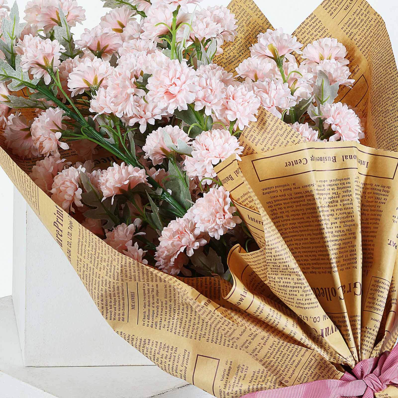 2 Bushes 33" Blush Artificial Chrysanthemum Mum Flower Bouquets