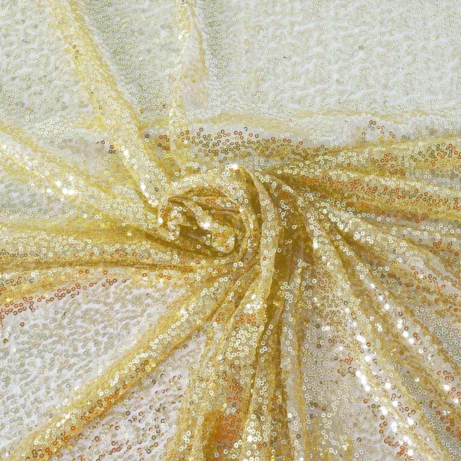 Sequin 90"x156" Rectangle Tablecloth Champagne - Seamless Twinkling Table Cover