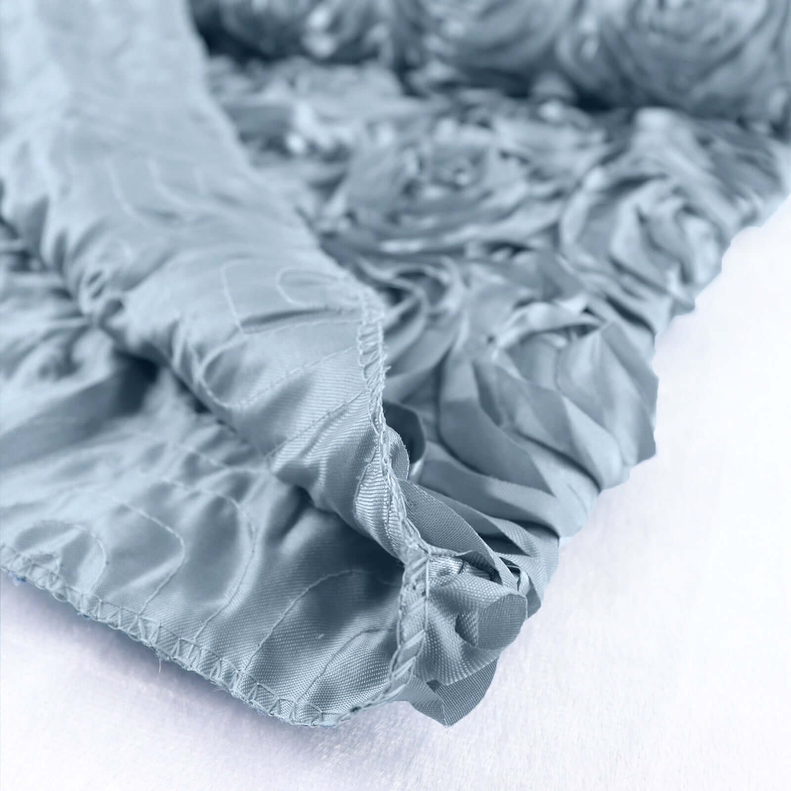54"x4yd Dusty Blue Satin Rosette Fabric By The Bolt, DIY Craft Fabric Roll