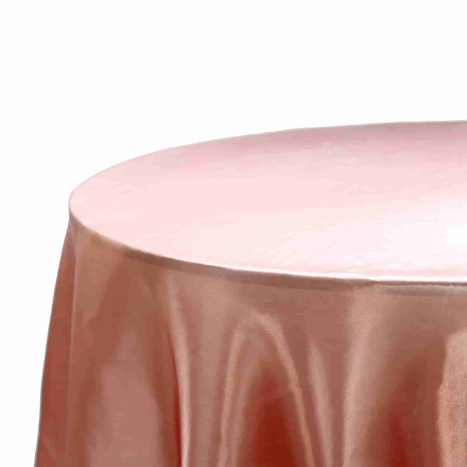 Satin 120" Round Tablecloth Dusty Rose - Stylish Seamless Table Cover