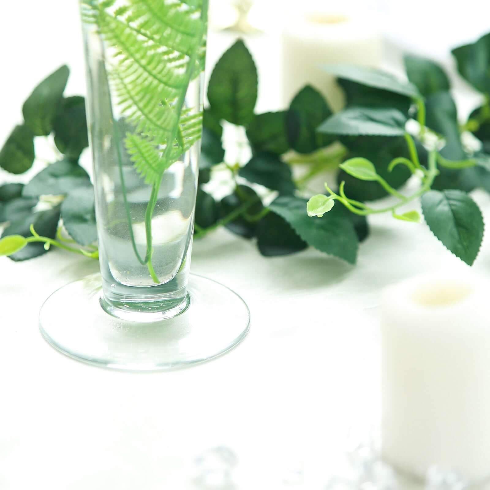 12-Pack Glass Trumpet Vases Clear - Durable Design for Upscale Event Displays 20"