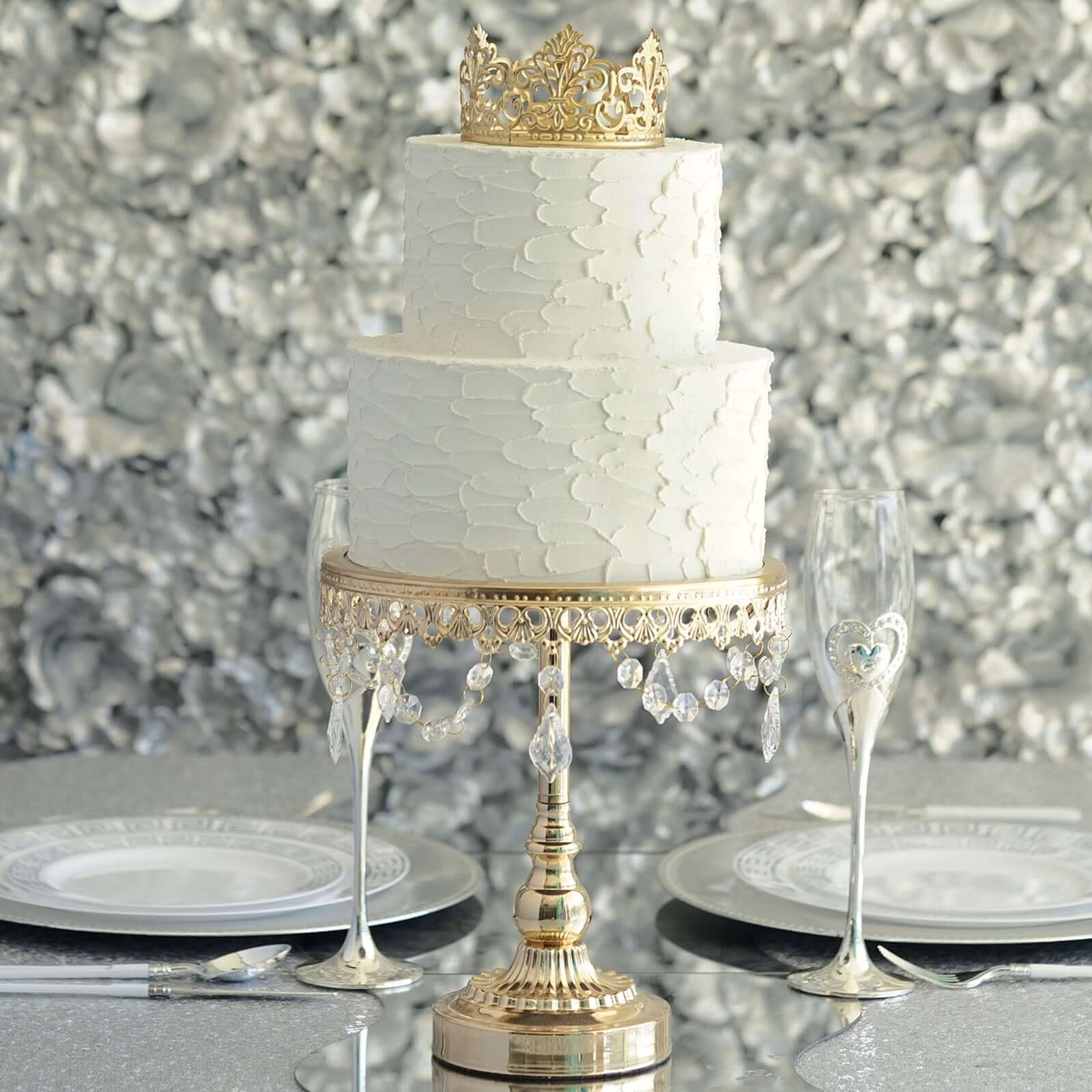 Metal Princess Crown Cake Topper Gold - Exquisite Cake Centerpiece Decor for Quinceañeras Bridal Showers & Fairytale-Themed Events 2"