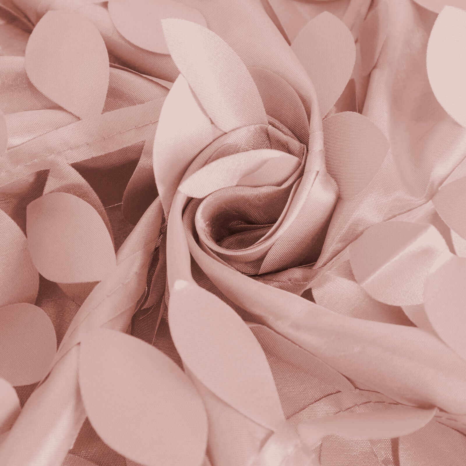 8ftx8ft Dusty Rose 3D Leaf Petal Taffeta Event Curtain Drapes, Backdrop Event Panel With Rod Pocket