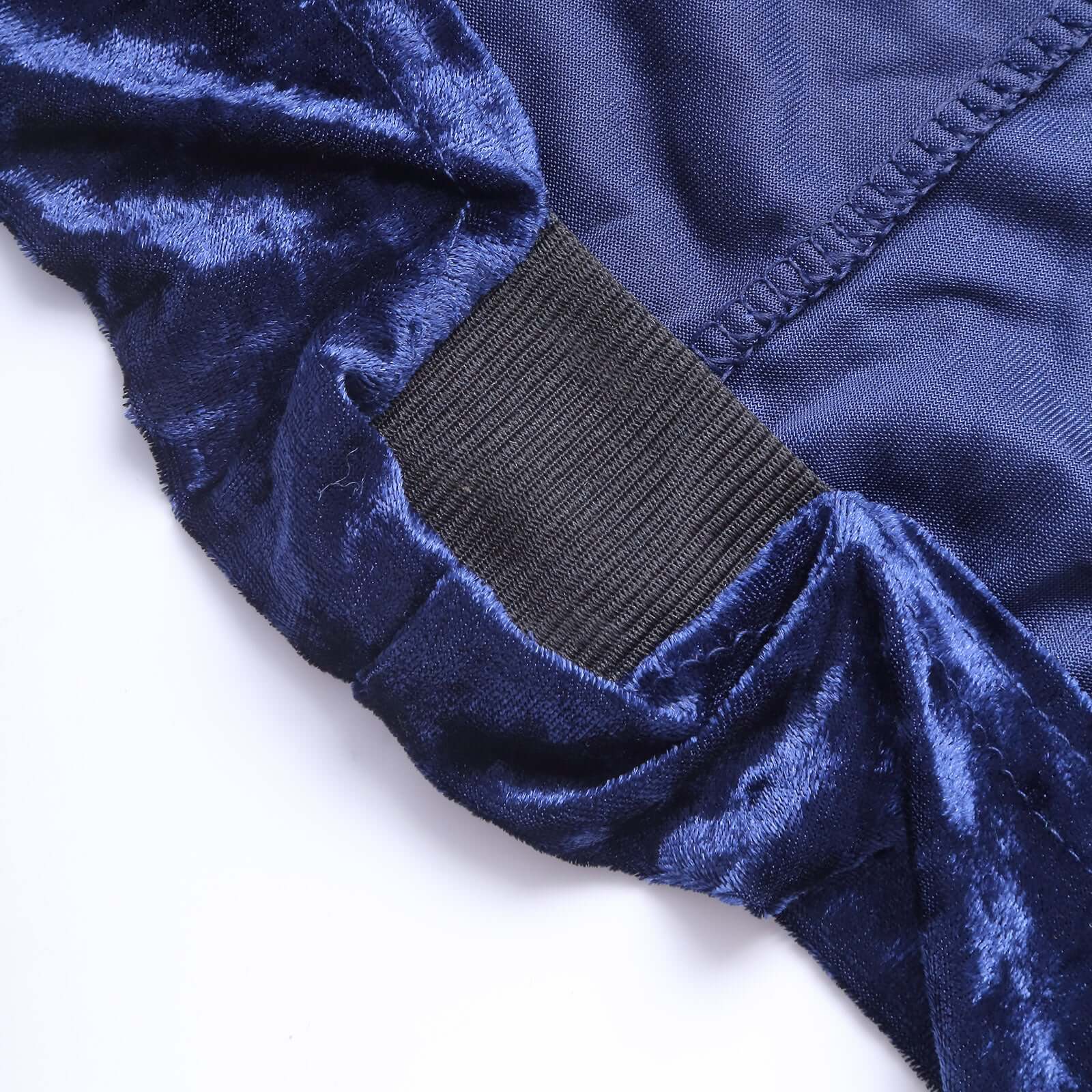 Crushed Velvet Spandex 32" Round Cocktail Table Cover Navy Blue Smooth Highboy Tablecloth