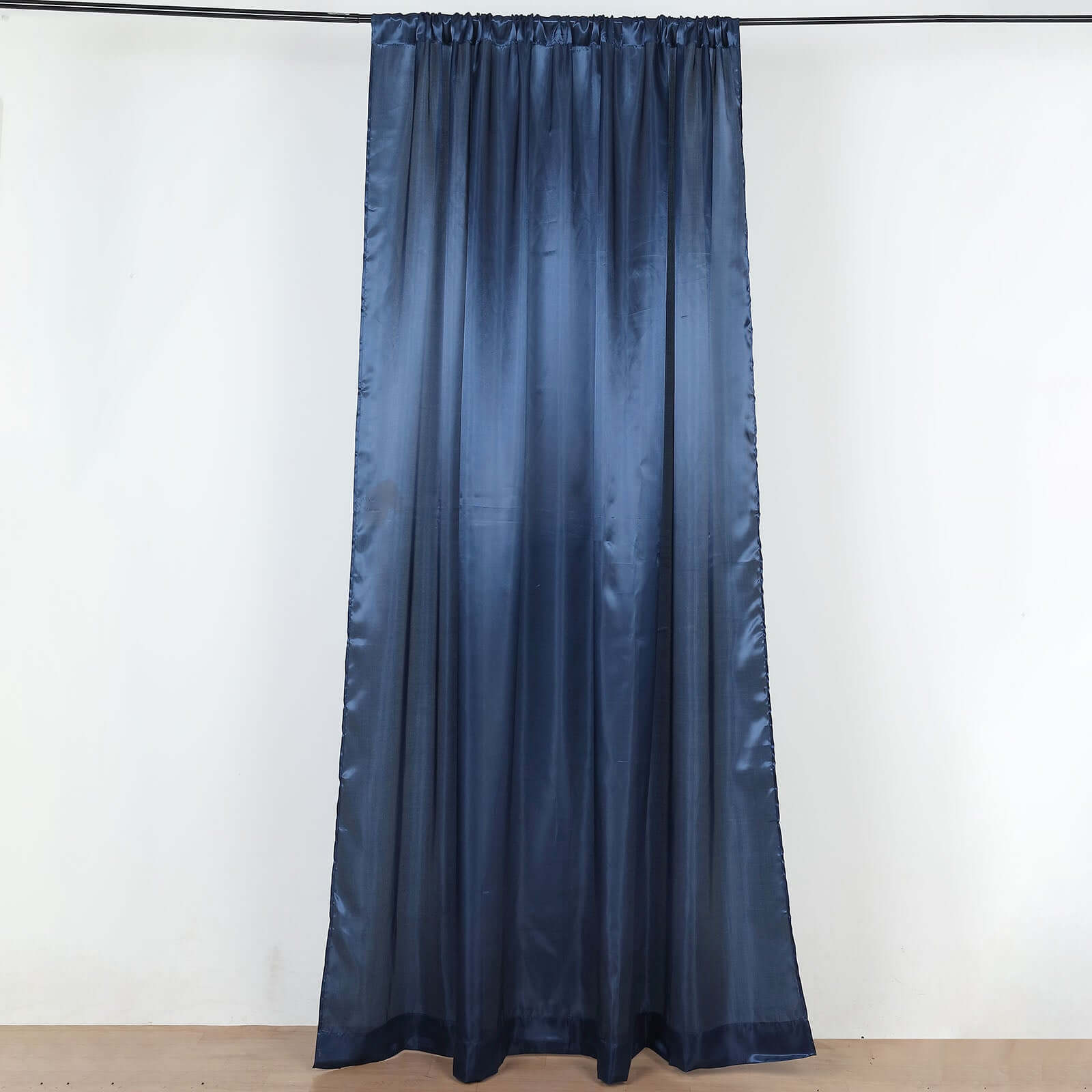 8ftx10ft Navy Blue Satin Event Curtain Drapes, Backdrop Event Panel