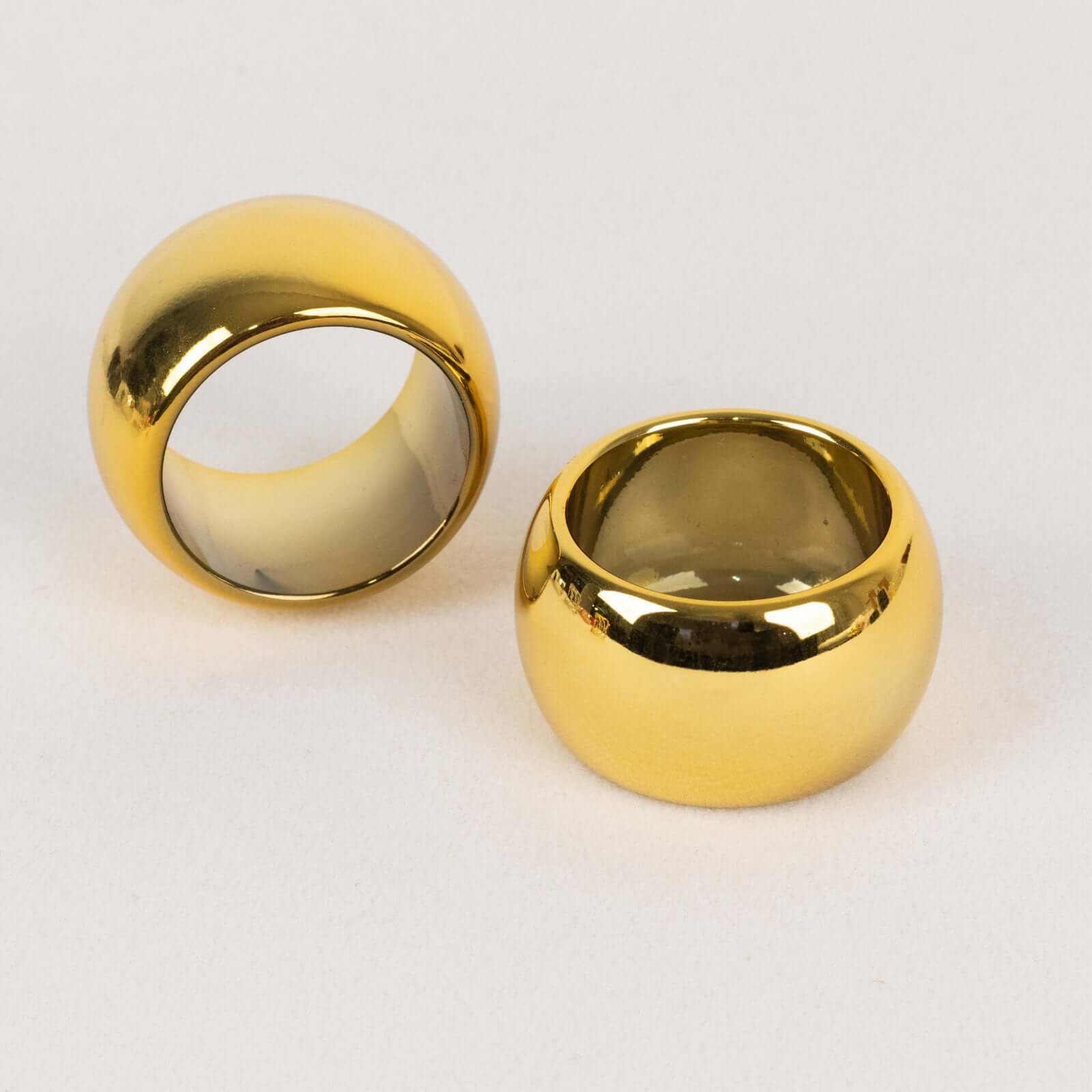 4 Pack Shiny Metallic Gold Acrylic Napkin Rings
