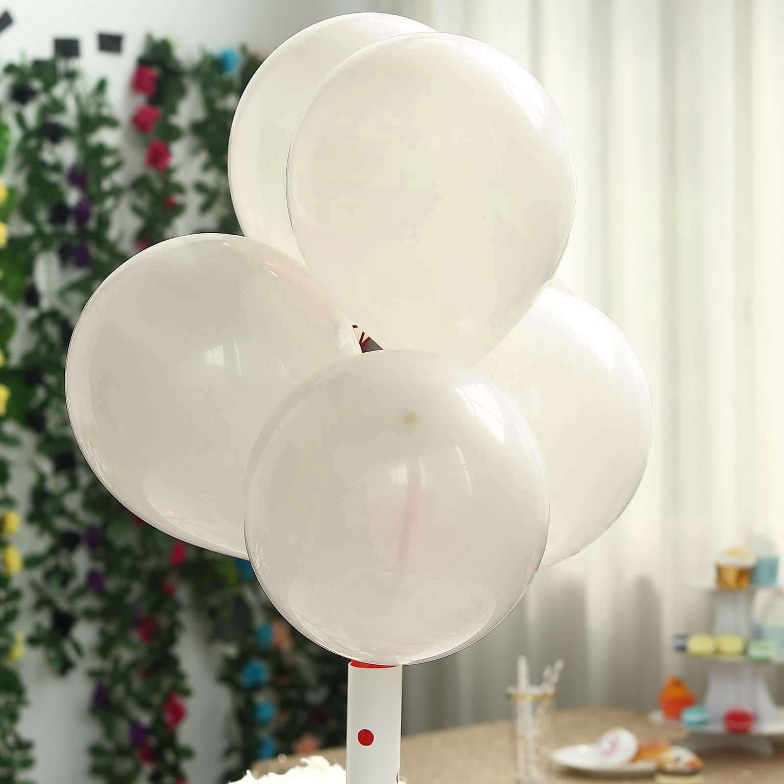 25 Pack 10" Matte Pastel Off White Helium Air Latex Party Balloons
