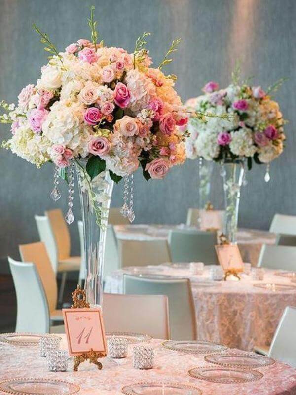 4-Pack Glass Trumpet Vases Clear - Durable Design for Chic Event Displays 28"