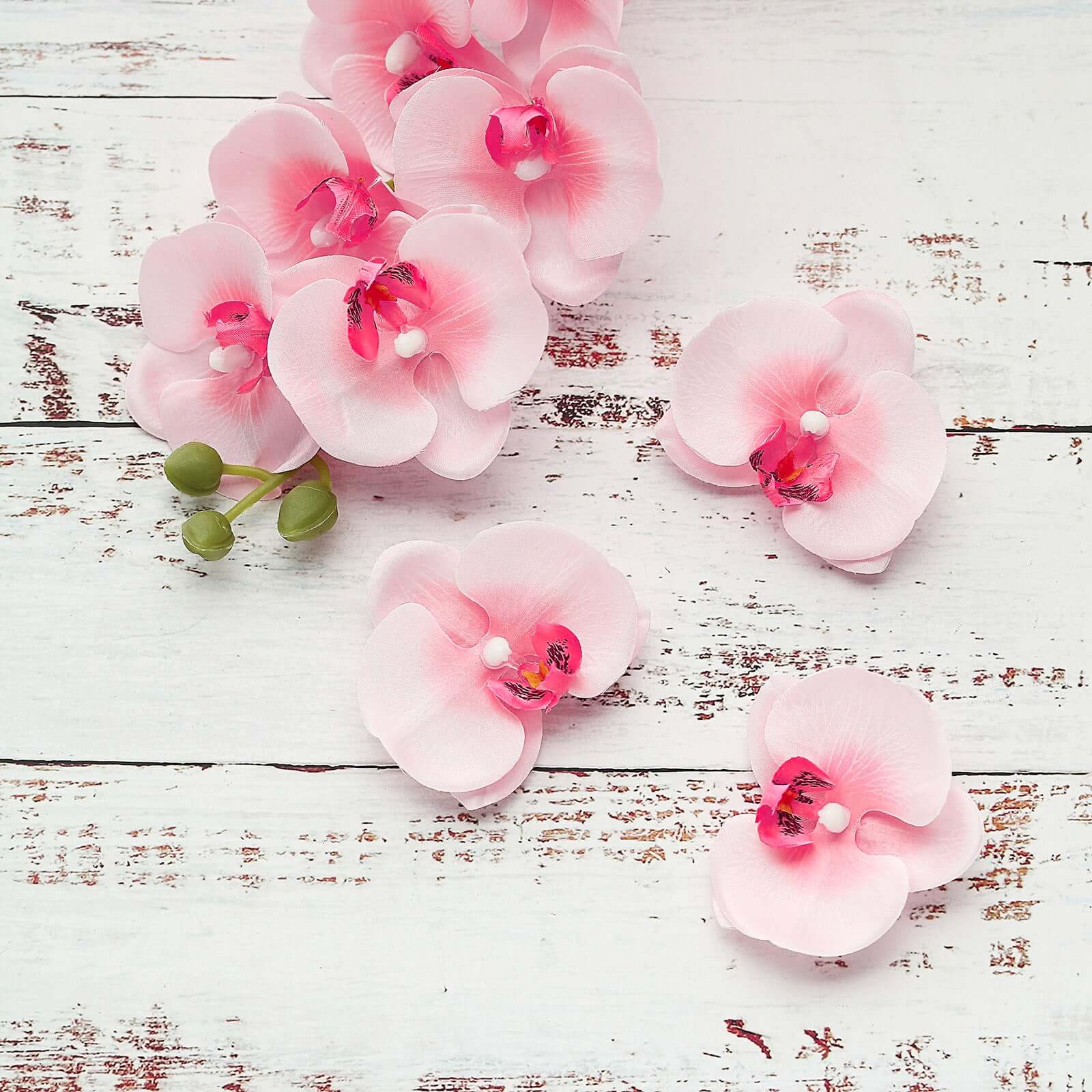 20 Silk Artificial Orchids Flower Heads Pink - Versatile Floral Accents for DIY Floral Arrangements Corsages & Event Decor 4"