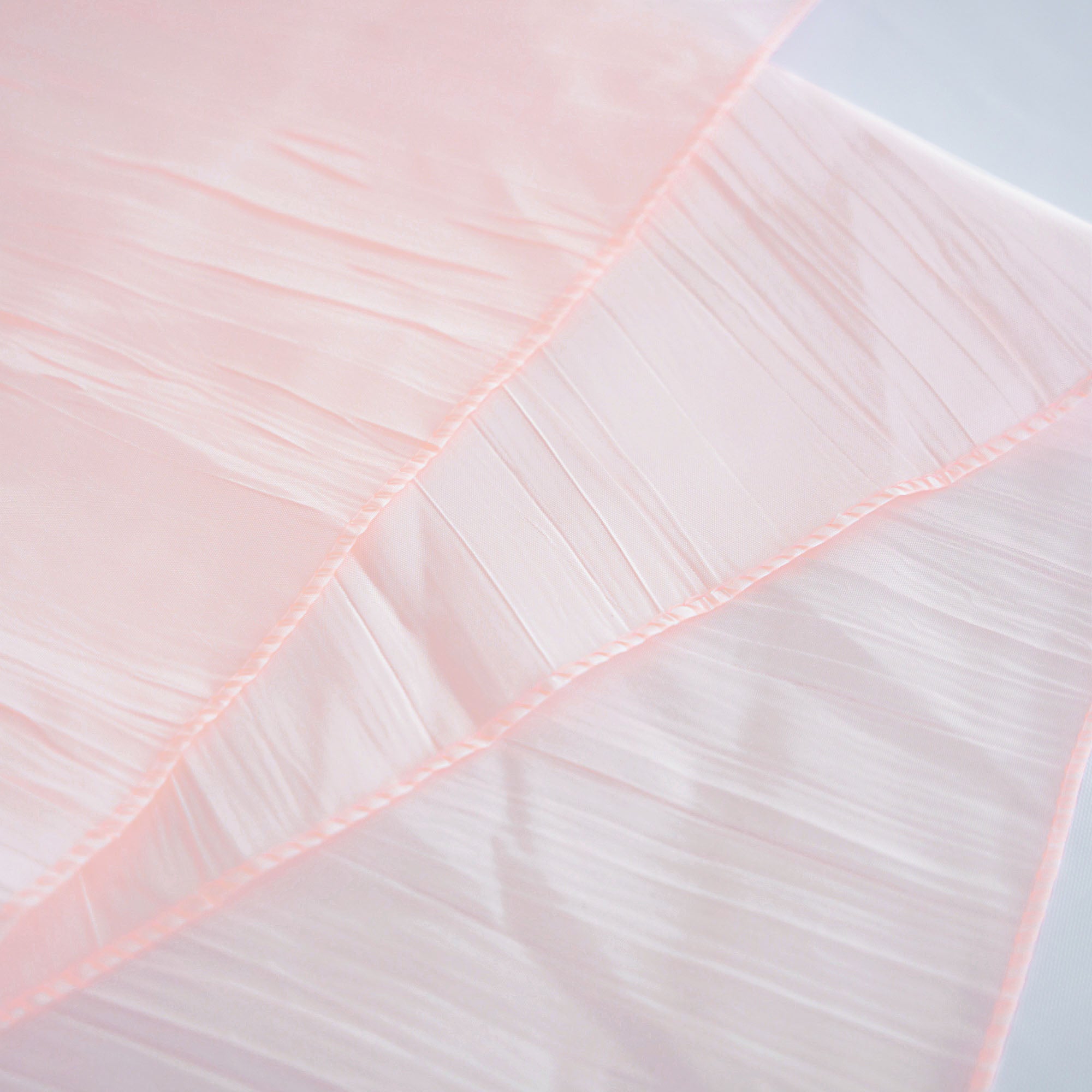 Taffeta 90"x90" Table Overlay Square Tablecloth Blush- Accordion Crinkle Table Cover