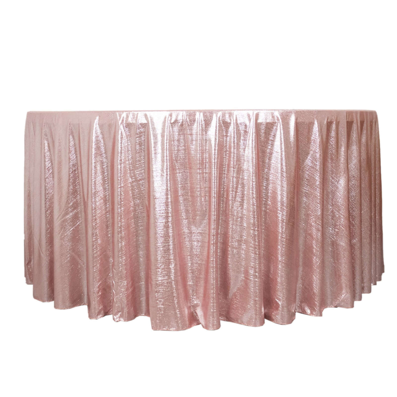 Sequin Dots Polyester Round 120" Tablecloth Rose Gold - Wrinkle Free & Sparkling Table Cover
