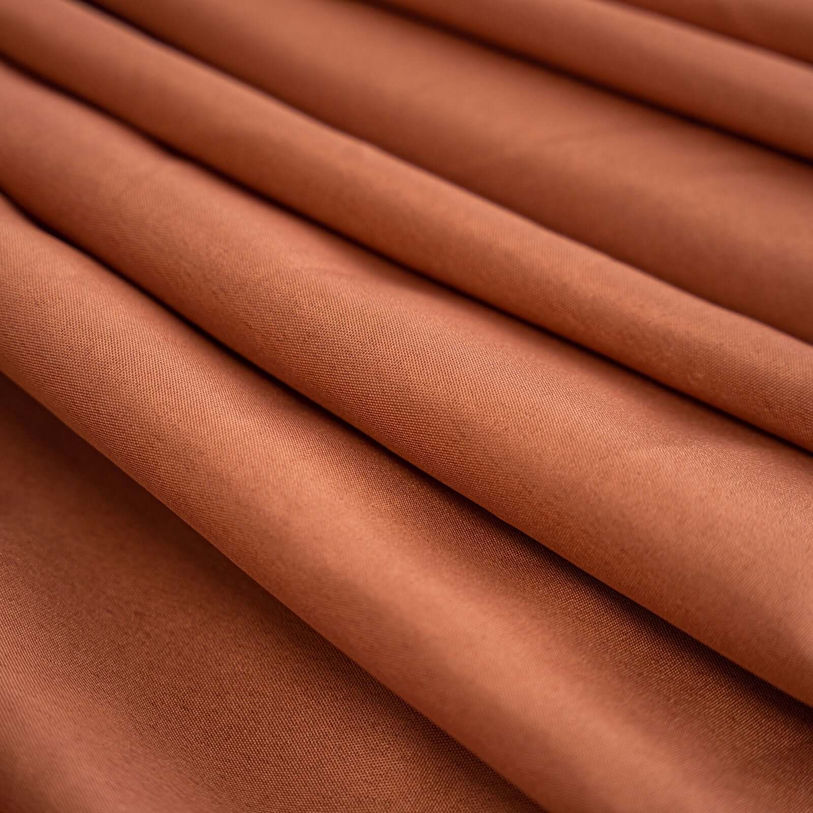 Polyester 120" Round Tablecloth Terracotta (Rust) - Seamless Wrinkle-Resistant Table Cover