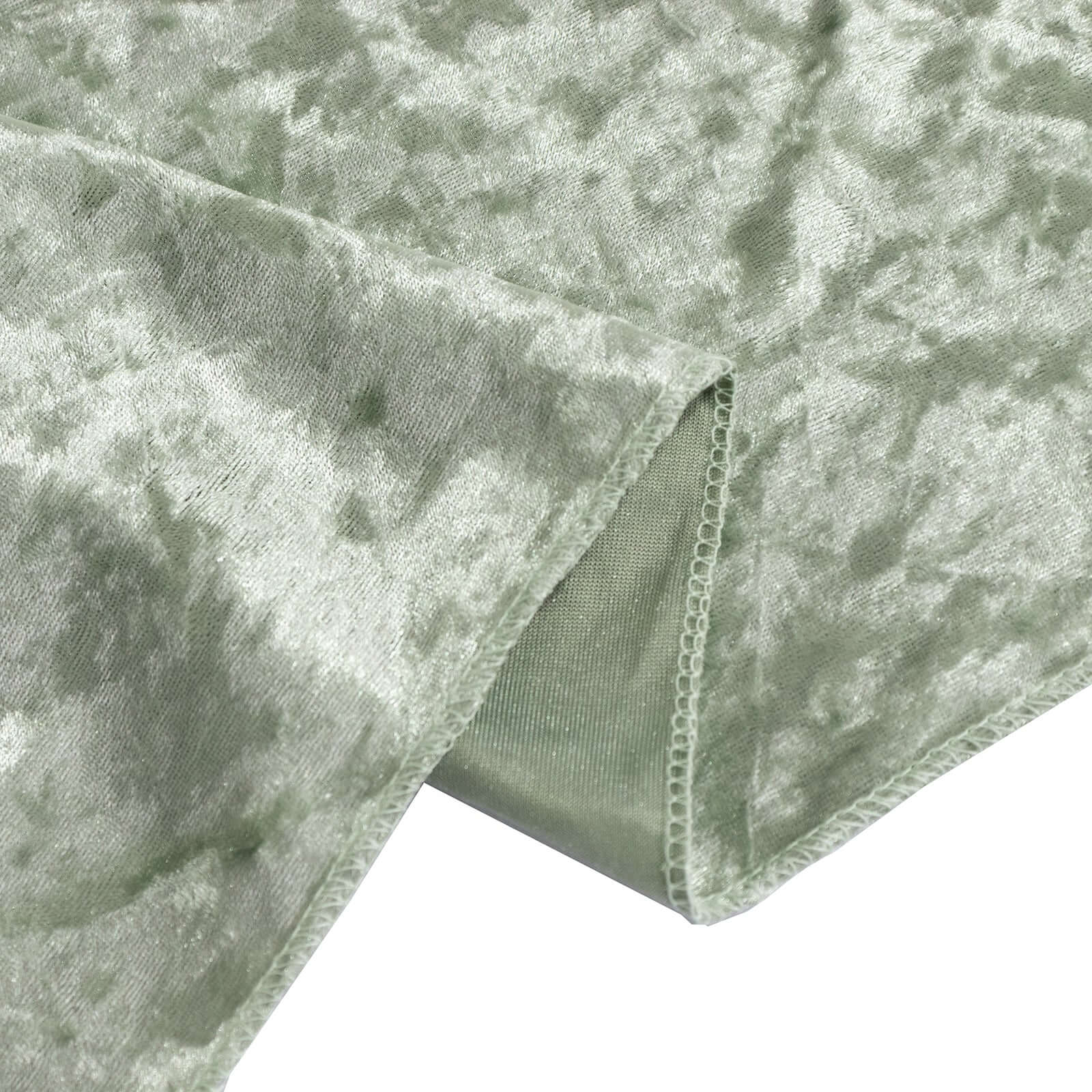 Velvet 72"x72" Table Overlay Square Tablecloth Sage Green - Premium Crushed Design for Stylish Celebrations