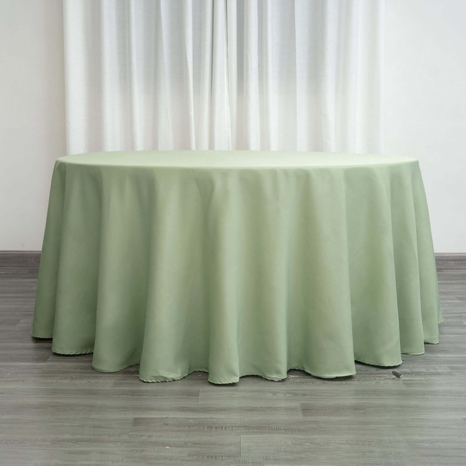 Polyester 120" Round Tablecloth Sage Green - Seamless Wrinkle-Resistant Table Cover